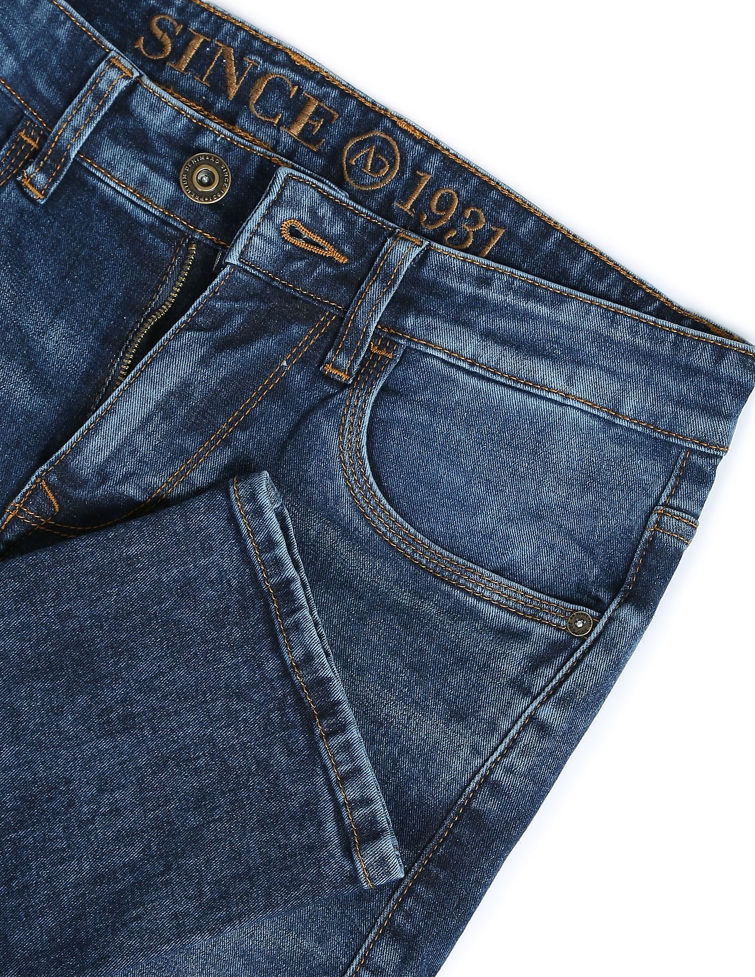 AD by Arvind Stone Wash Skinny Fit Stretch Jeans