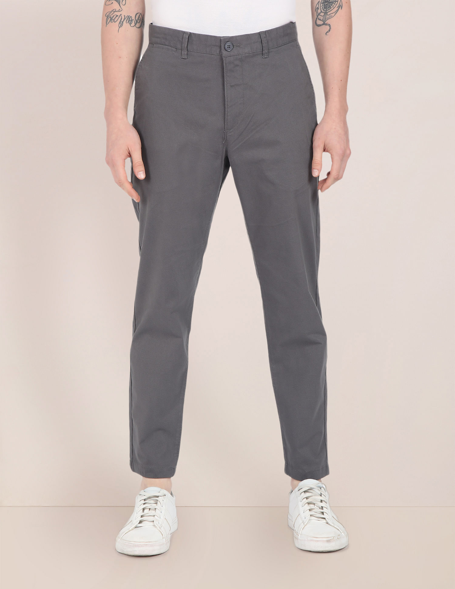 U.S. Polo Assn. Flat Front Patterned Weave Casual Trousers