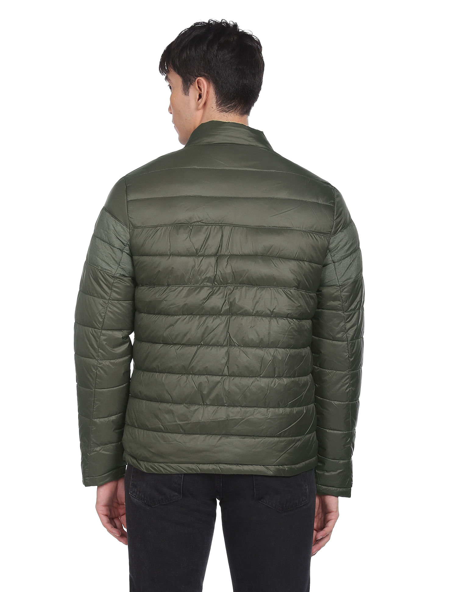 Flying Machine High Neck Two Tone Padded Jacket