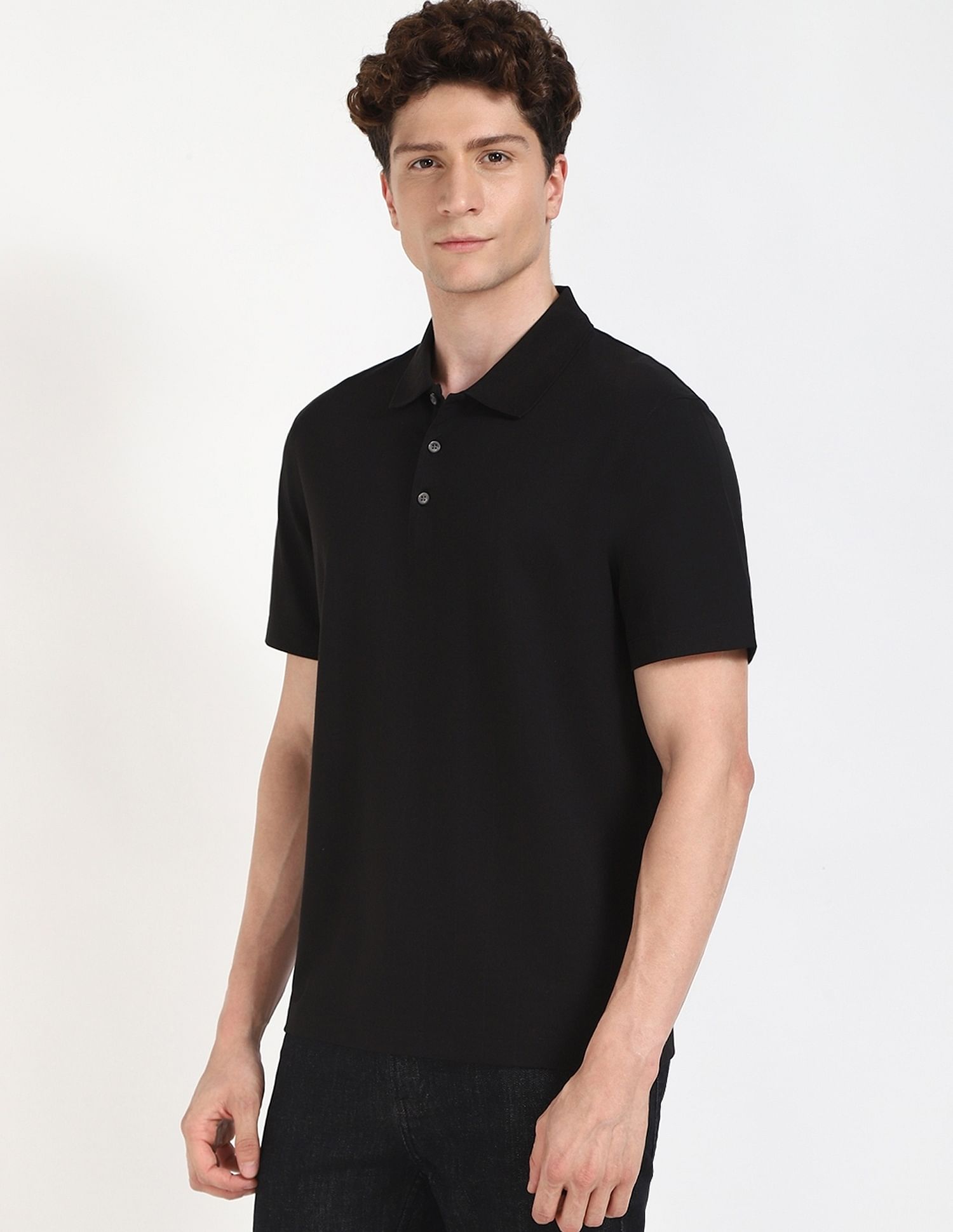Calvin Klein Jeans Striped Regular-Fit Polyester Polo T-Shirt