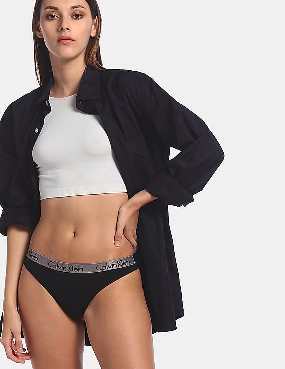 Buy Calvin Klein Underwear Women Assorted Contrast Waistband Bikini Panties  - Pack of 3 - NNNOW.com