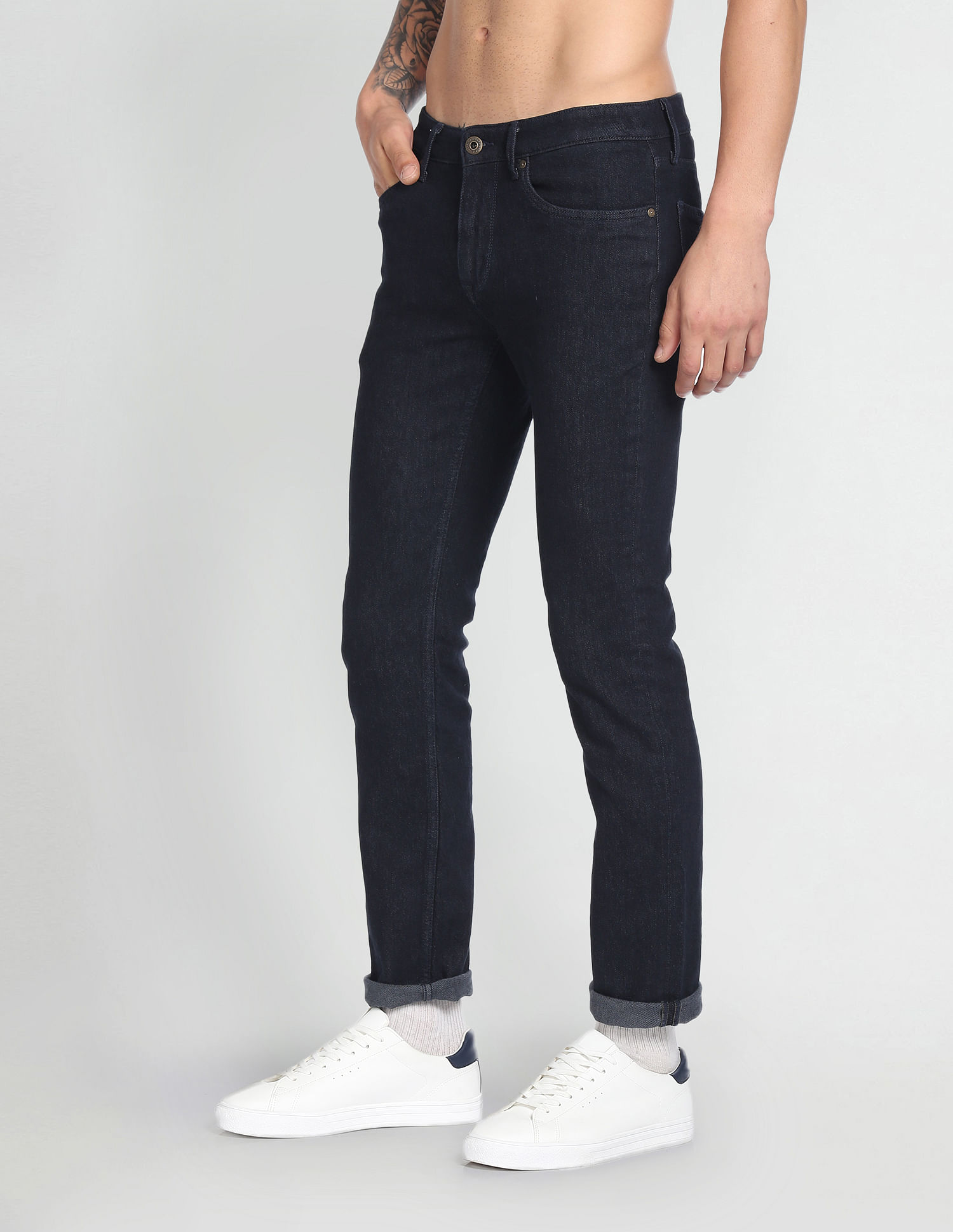 Flying Machine Freddie Slim Straight Fit Rinsed Jeans