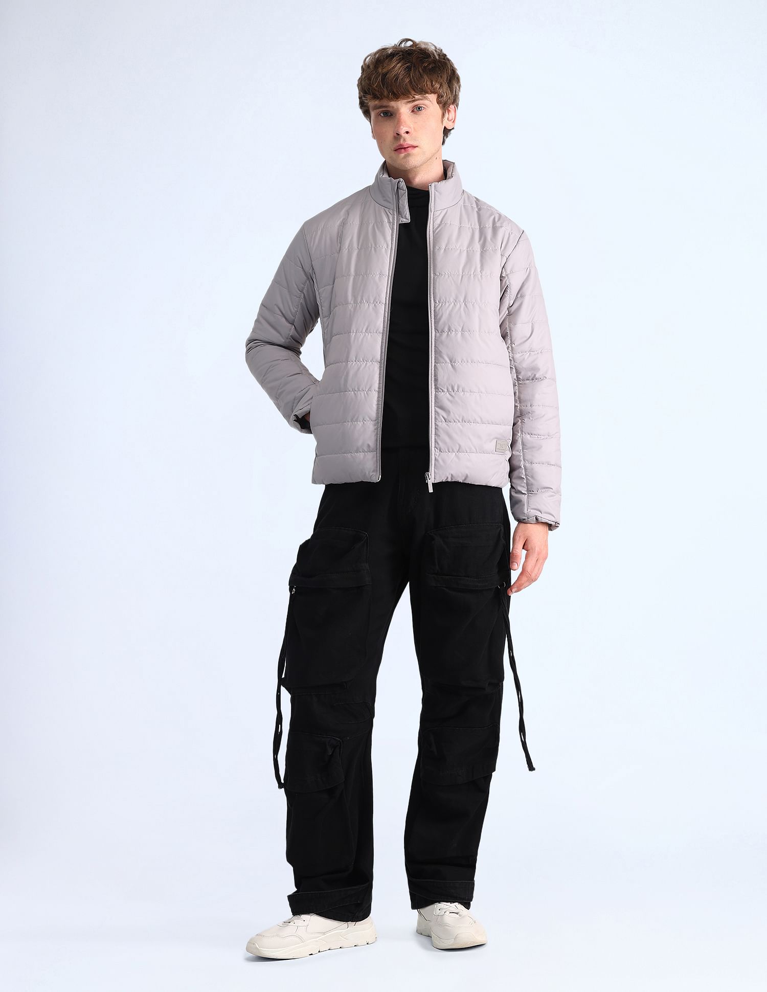 Flying Machine Regular Fit Solid Padded Jacket