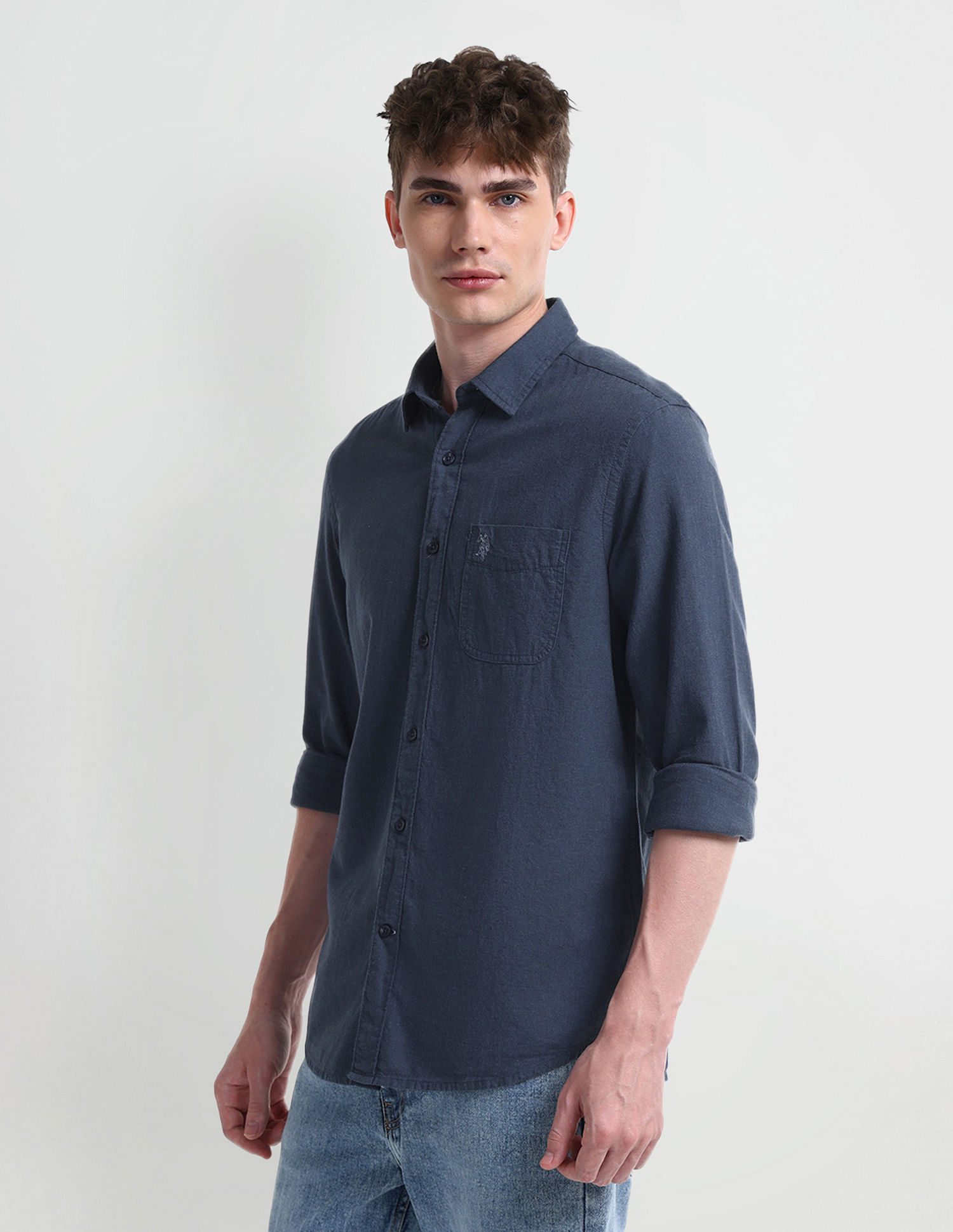 U.S. Polo Assn. Denim Co. Pure Cotton Solid Shirt