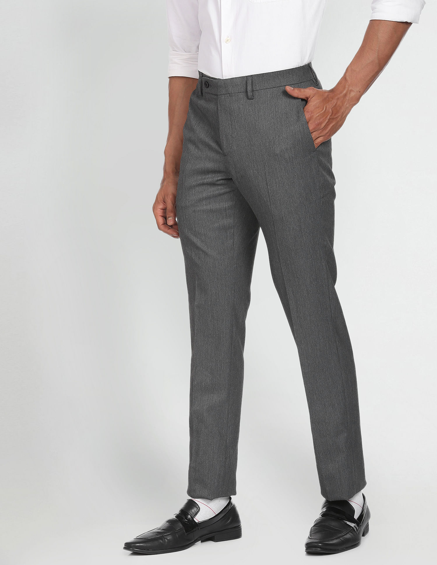 Arrow Heathered Hudson Tailored Fit Trousers