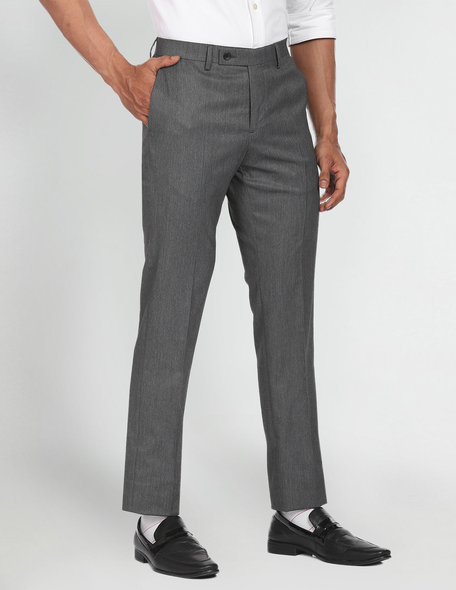 Arrow Heathered Hudson Tailored Fit Trousers