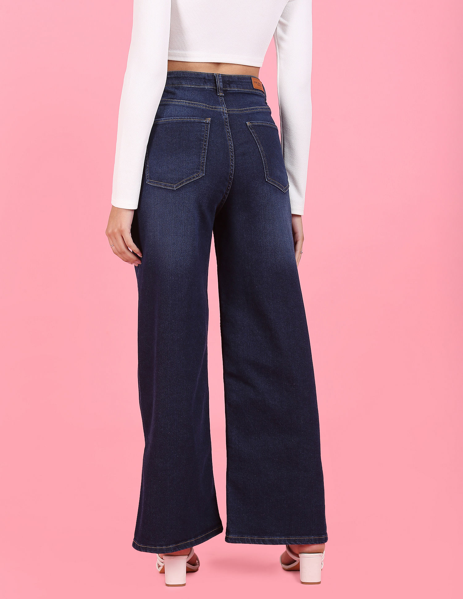 Buy Flying Machine Women High Rise Wide Leg Cargo Jeans - NNNOW.com