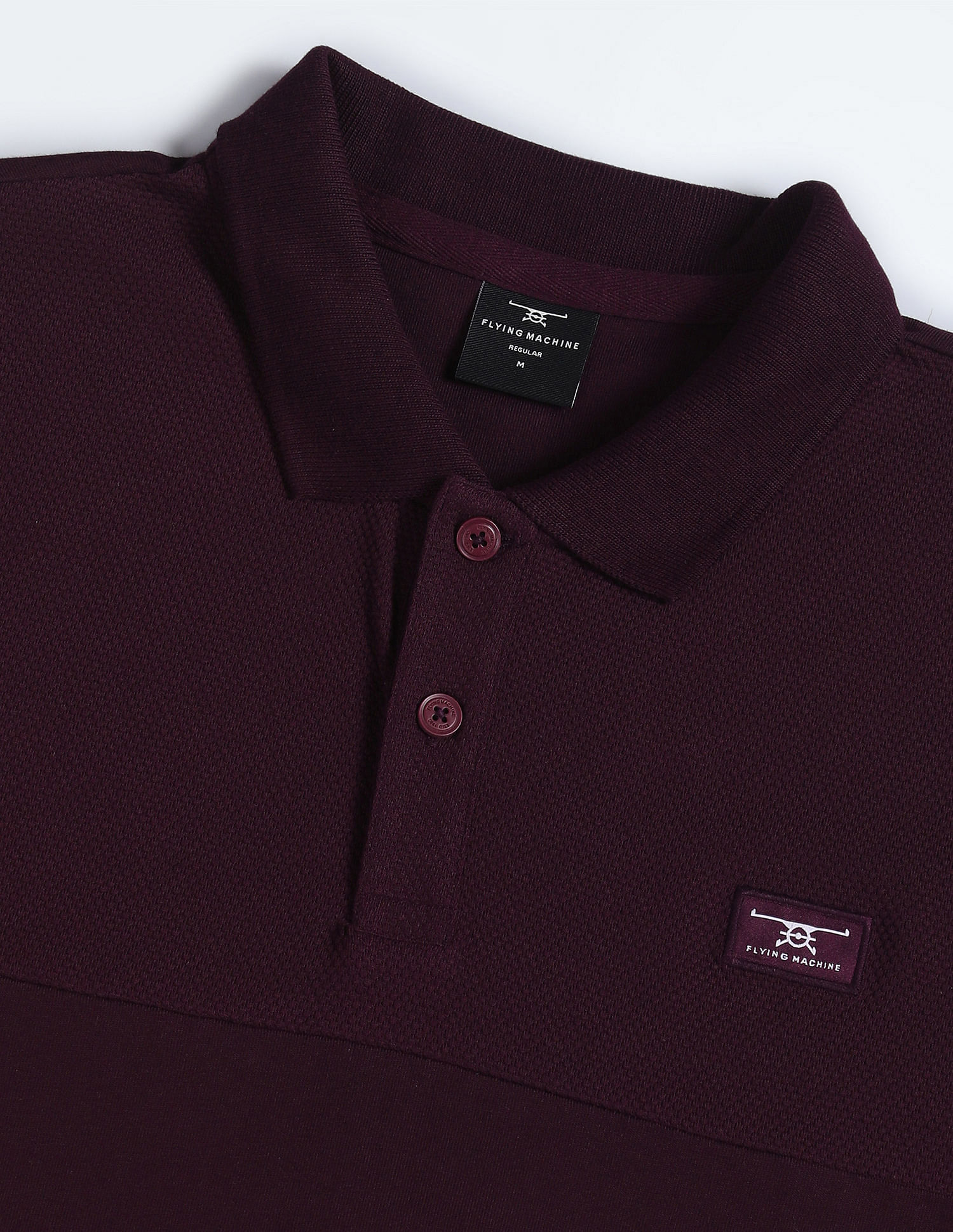 Flying Machine Relaxed Solid Cotton Polo Shirt