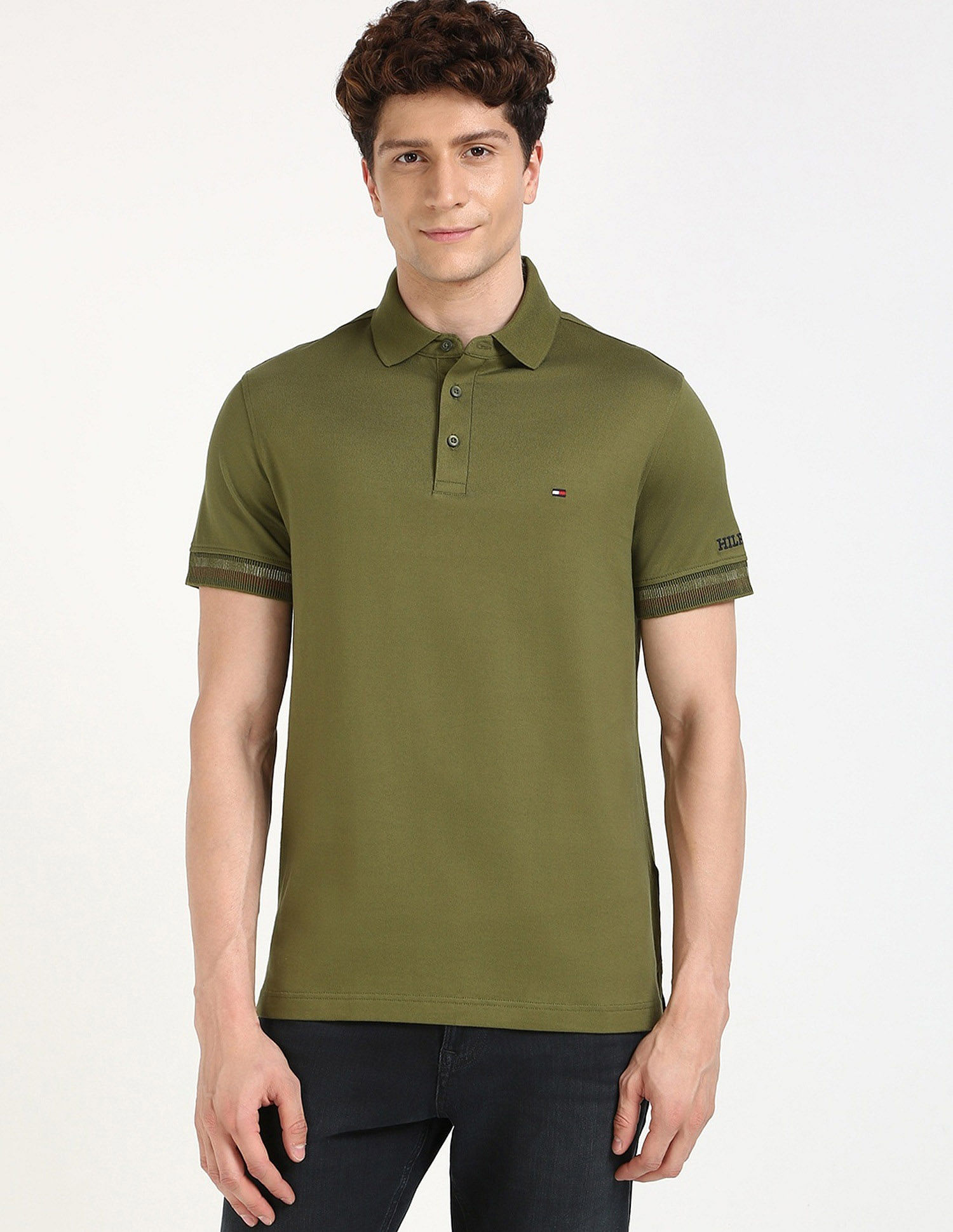 Tommy Hilfiger Solid Regular-Fit Cotton Polo Shirt
