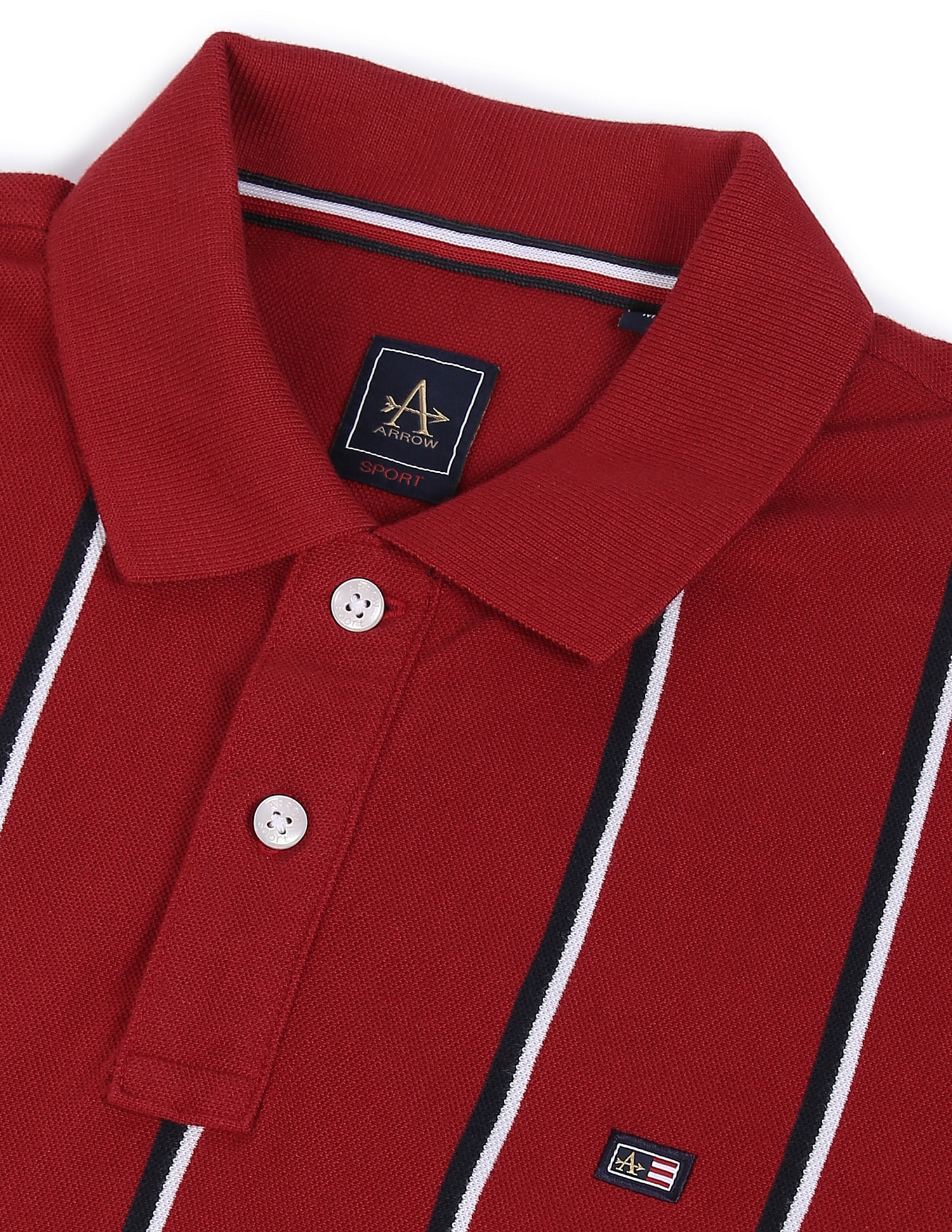 Arrow Sports Vertical Stripe Cotton Polo Shirt