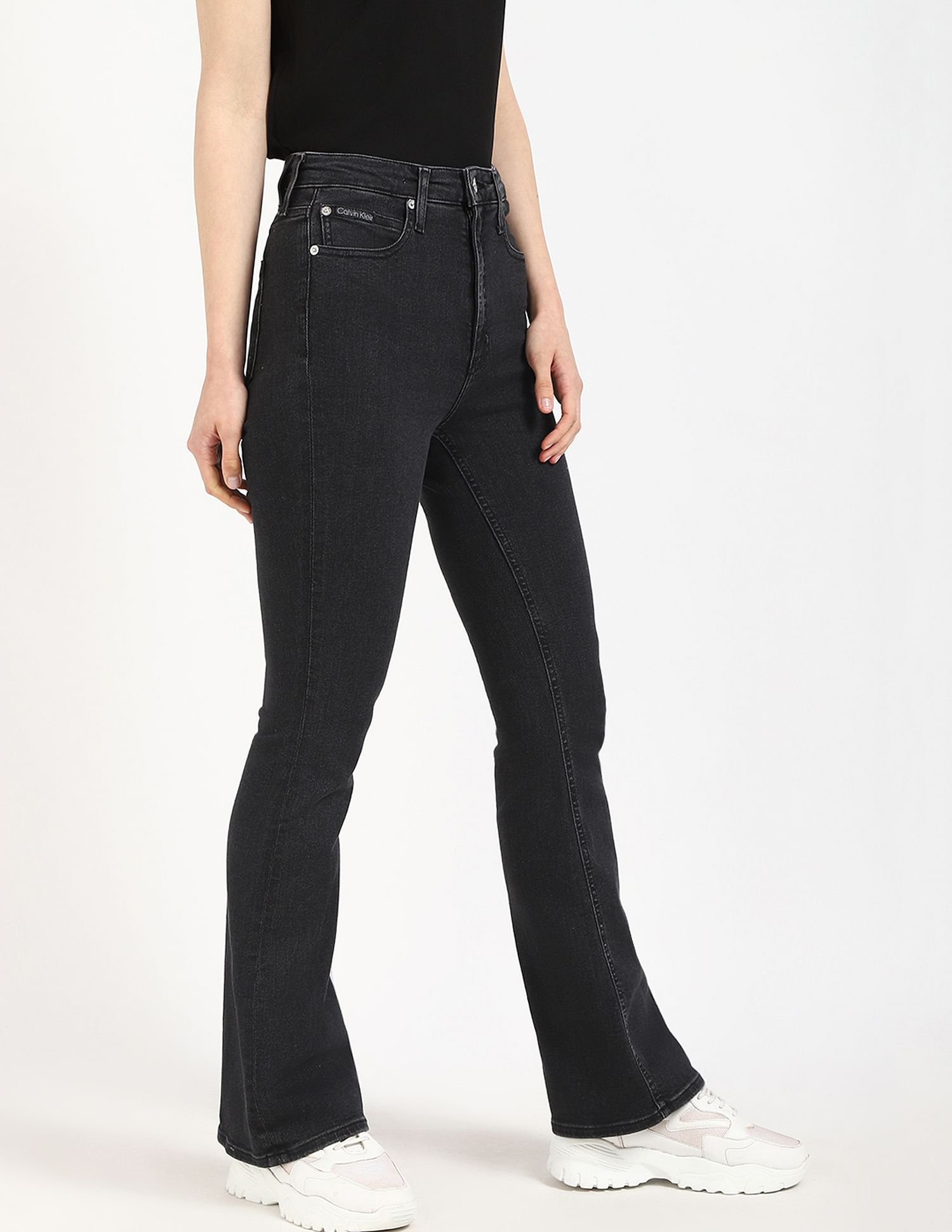 Calvin Klein Jeans Edgy Black Solid Jeans