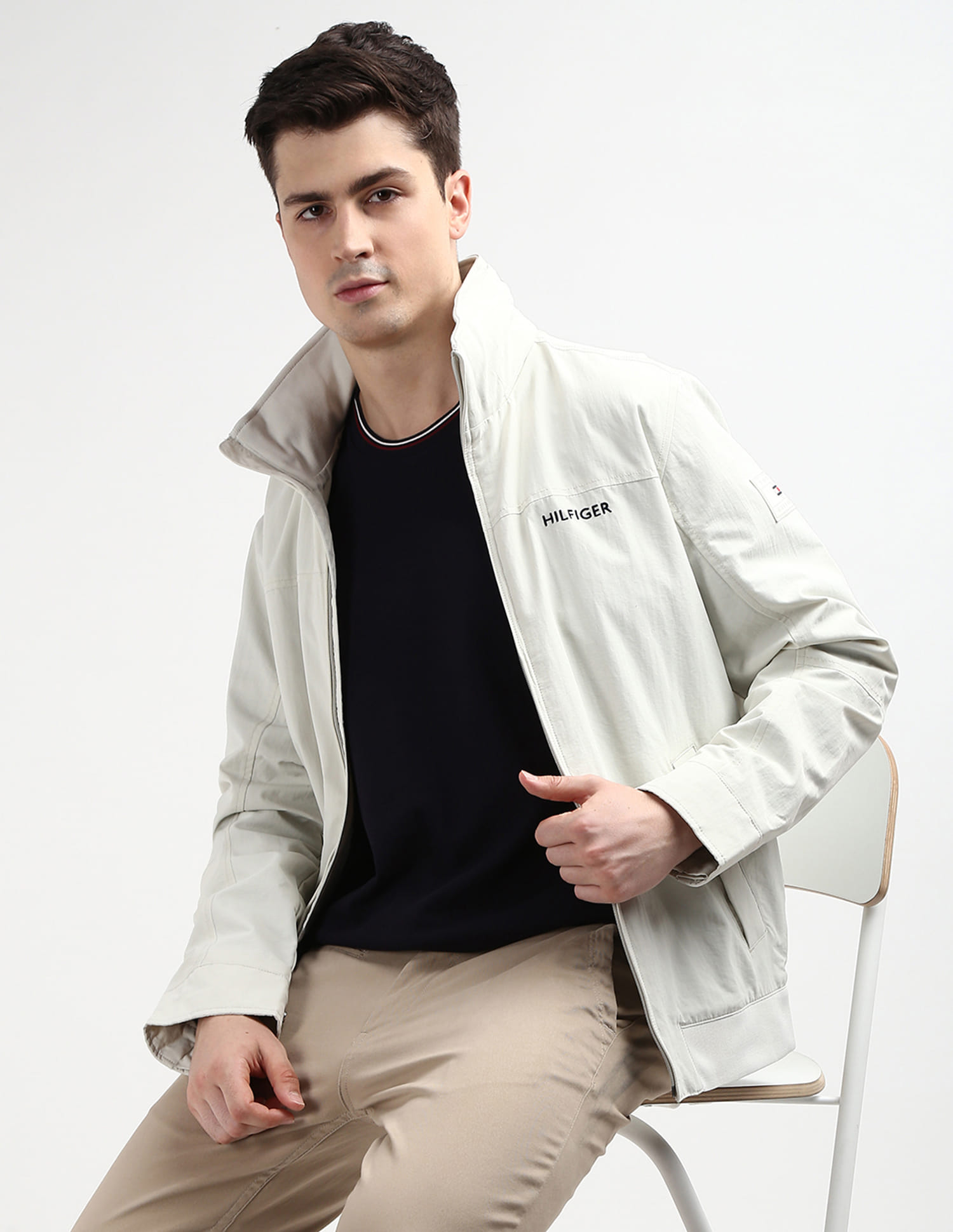 Buy Tommy Hilfiger Solid Regatta Hooded Jacket