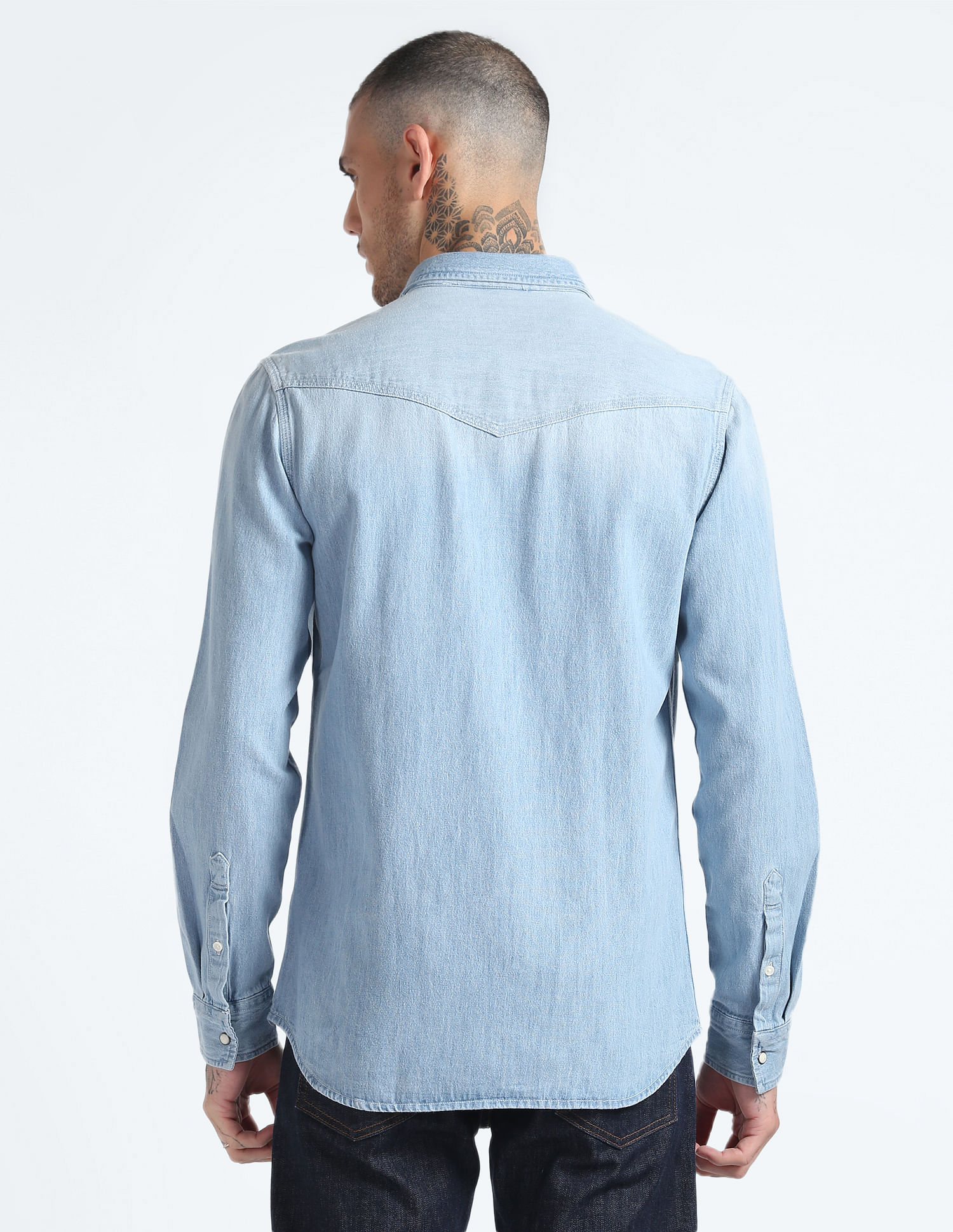 Flying Machine Chambray Cotton Shirt