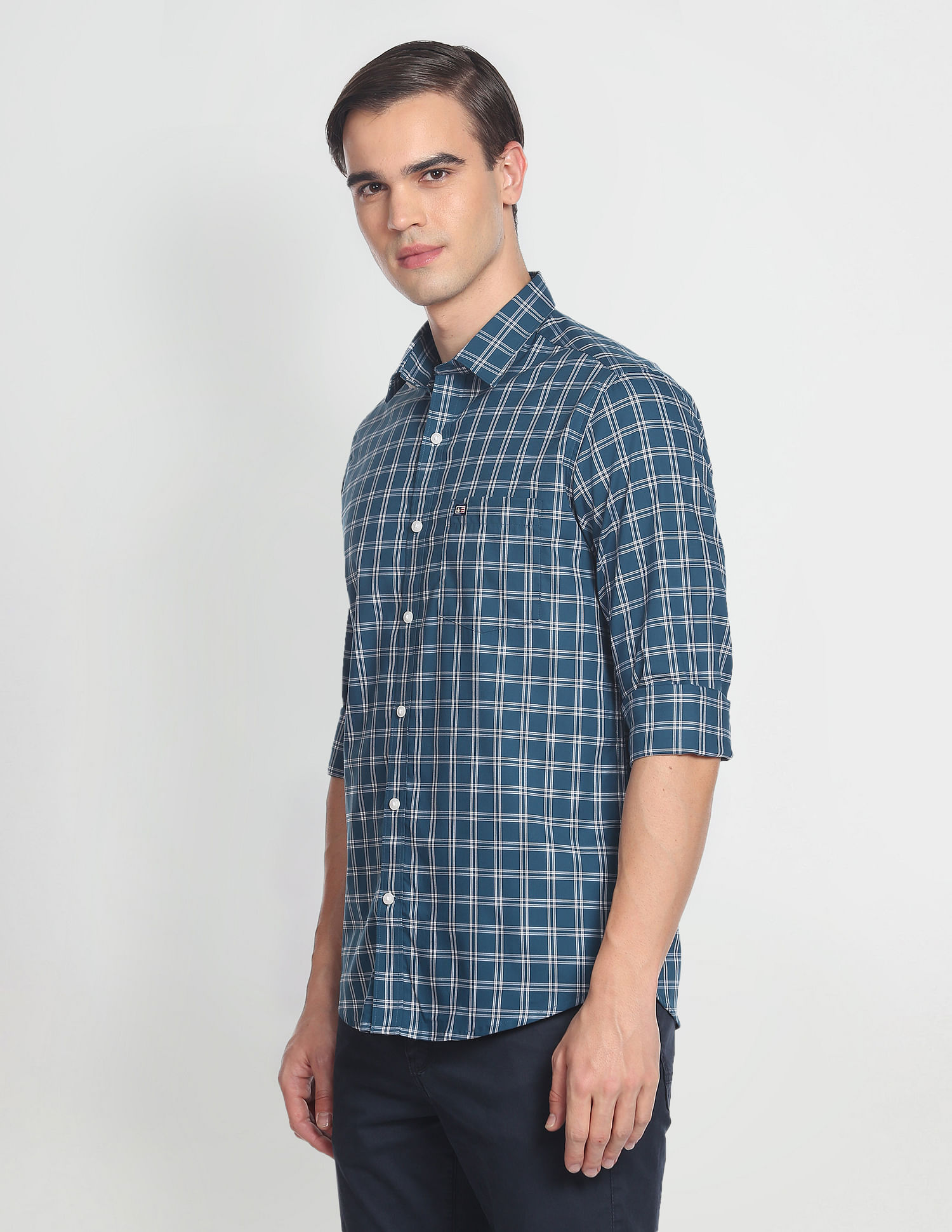 Arrow Sports Twill Tartan Check Cotton Casual Shirt
