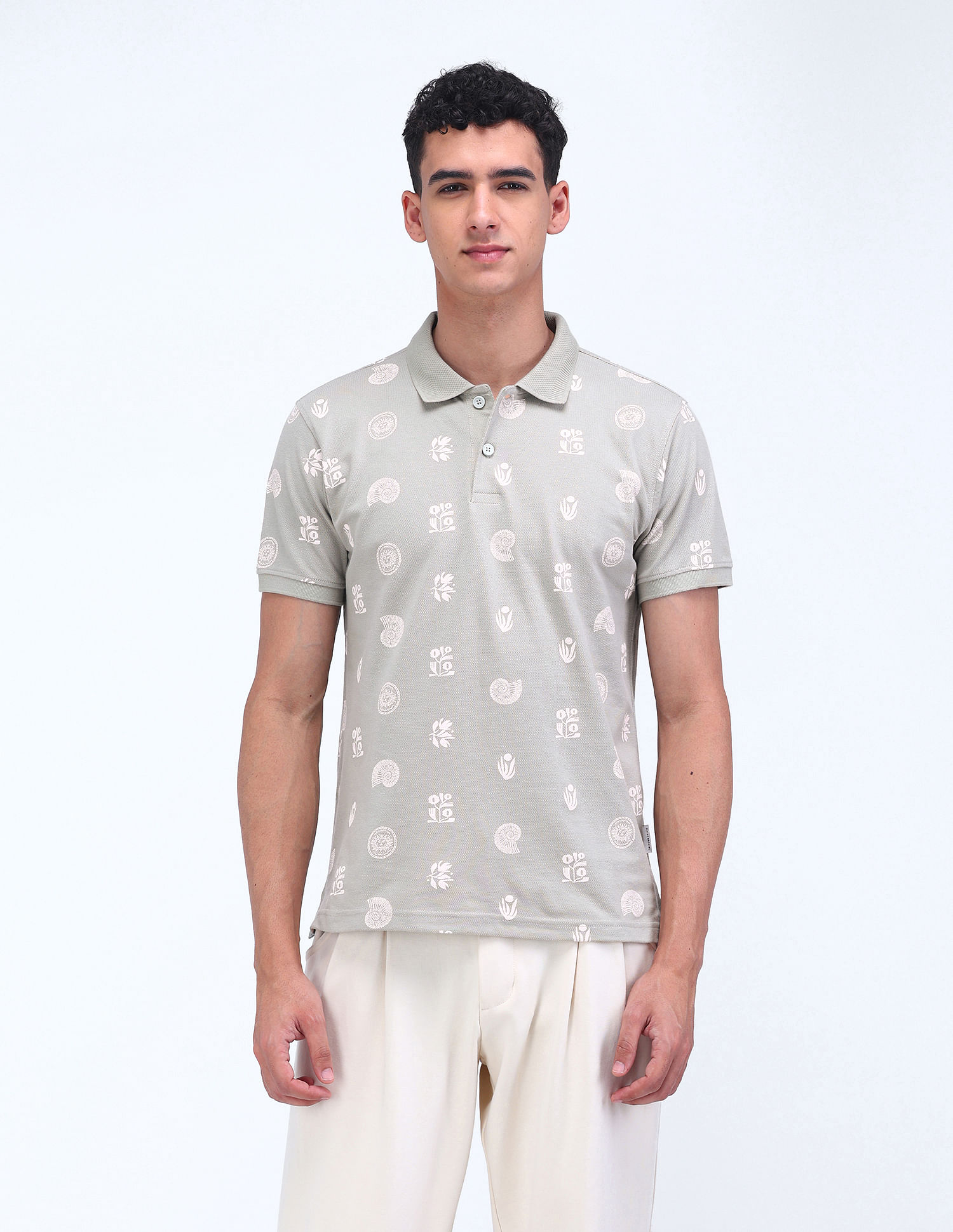 Flying Machine All-over Print Regular Polo Shirt