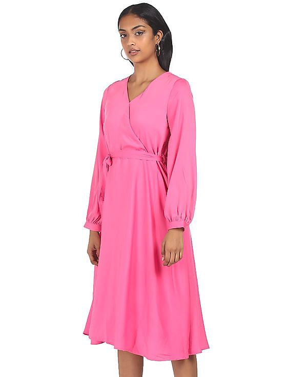 Berry Pink Flared Maxi Dress for Women with Indian Body Type -  Customizable, Easy Returns – Fledgling Wings