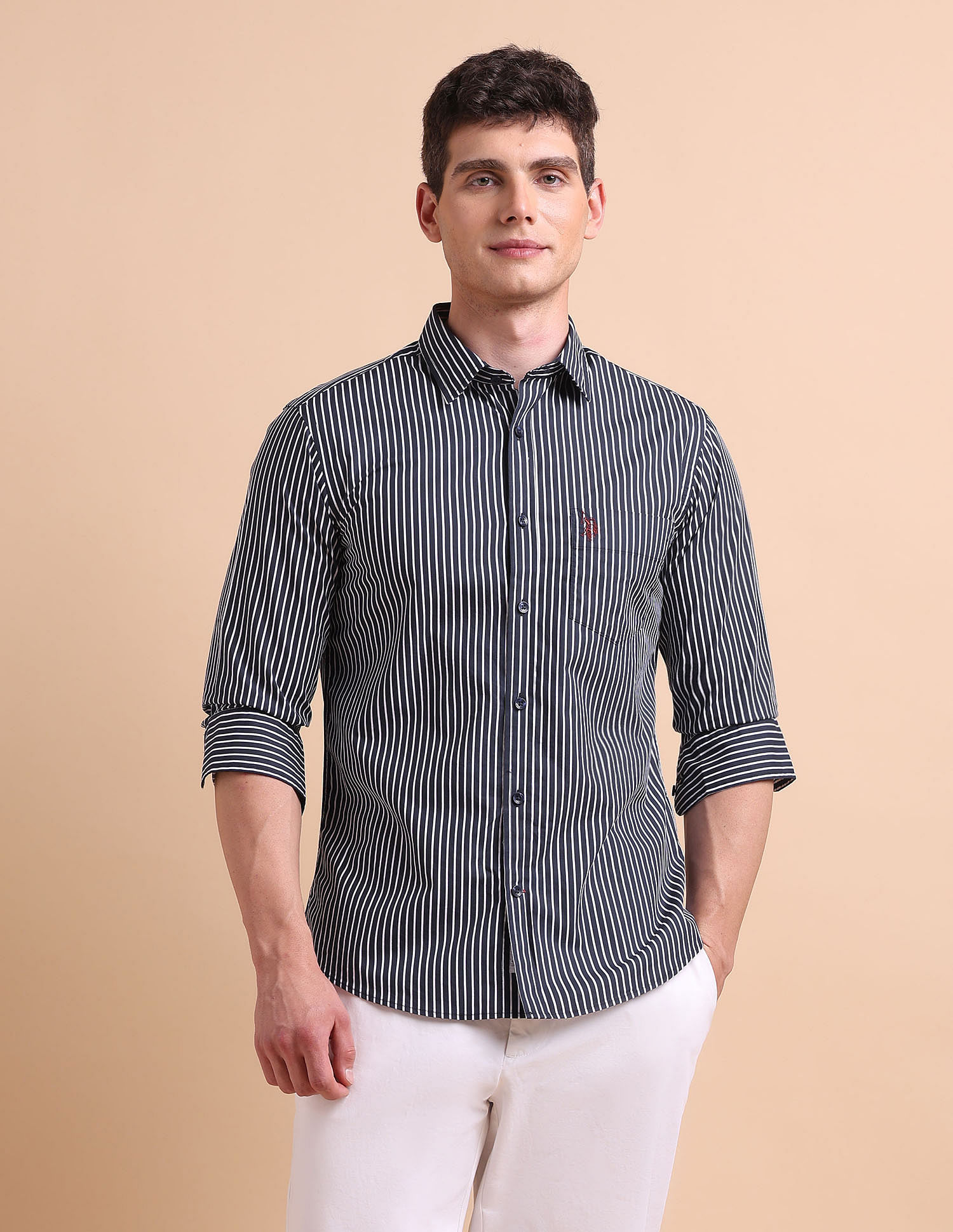 U.S. Polo Assn. Vertical Striped Tailored Fit Shirt