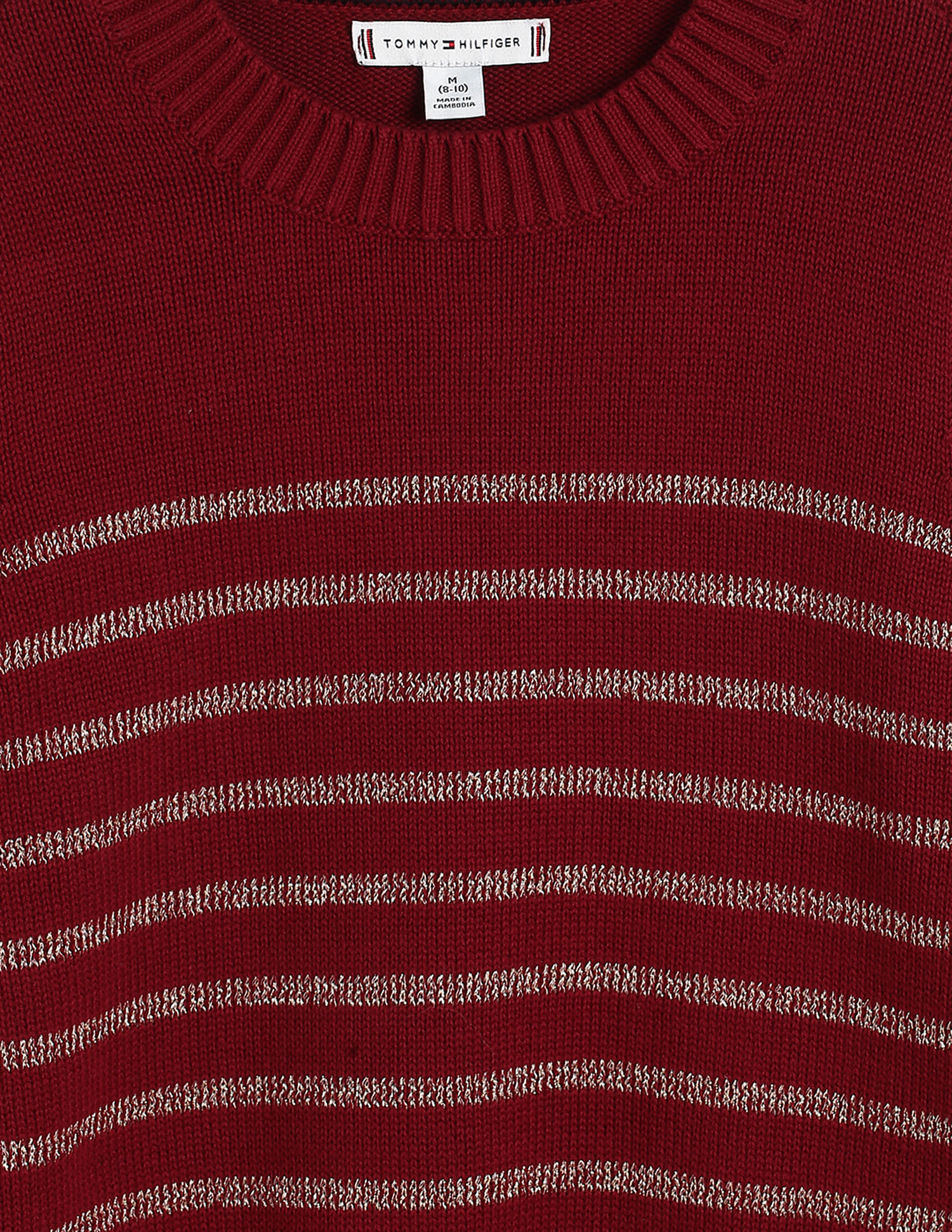 Tommy Hilfiger Kids Girls Round Neck Striped Sweatshirt