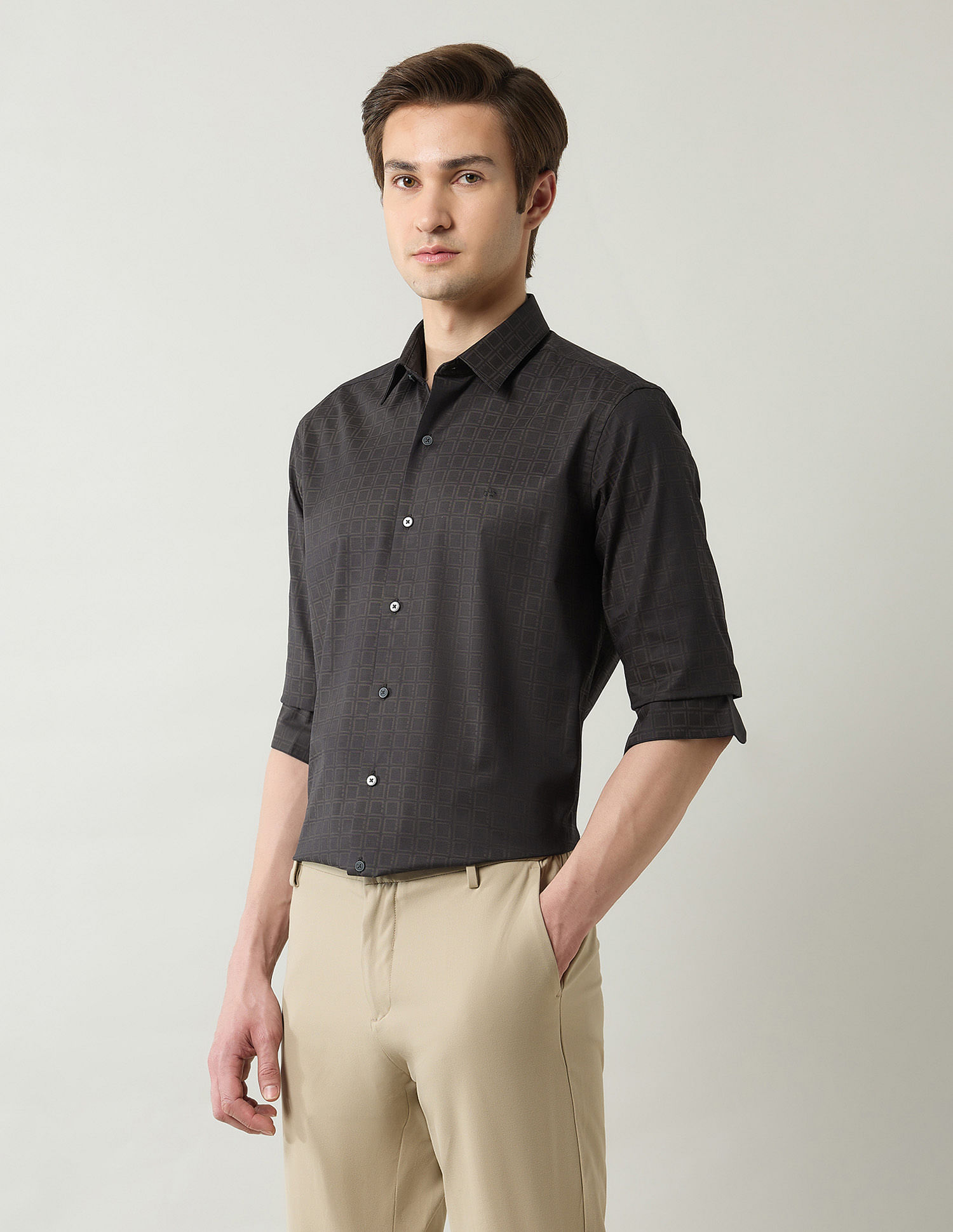 Arrow Newyork Pure Cotton Geometric Printed Shirt