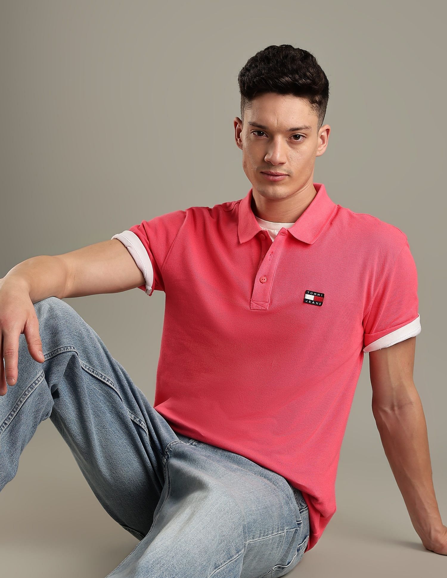 Tommy Hilfiger Solid Regular-Fit Cotton Polo Shirt