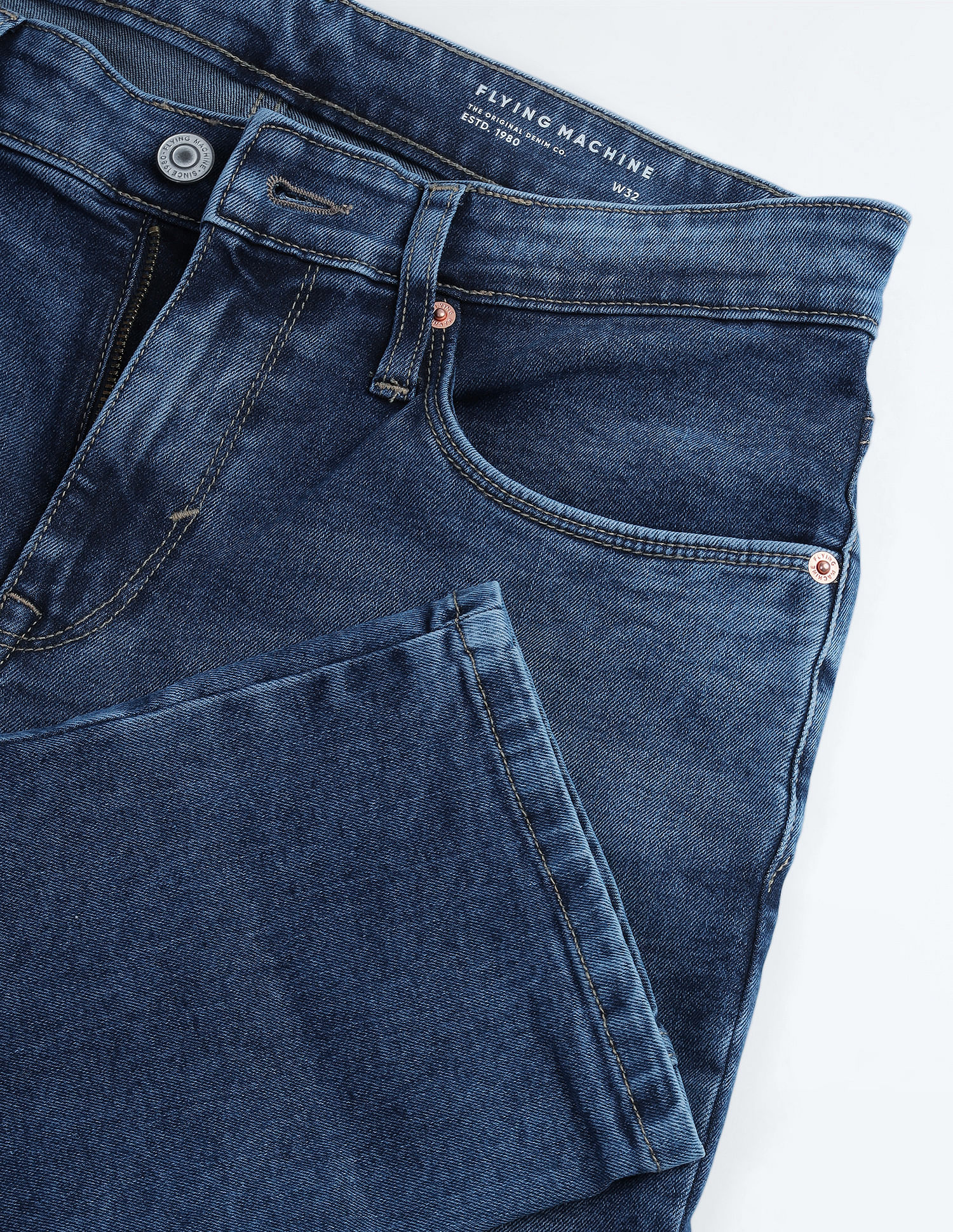 Flying Machine Mid Rise Freddie Slim Straight Fit Jeans