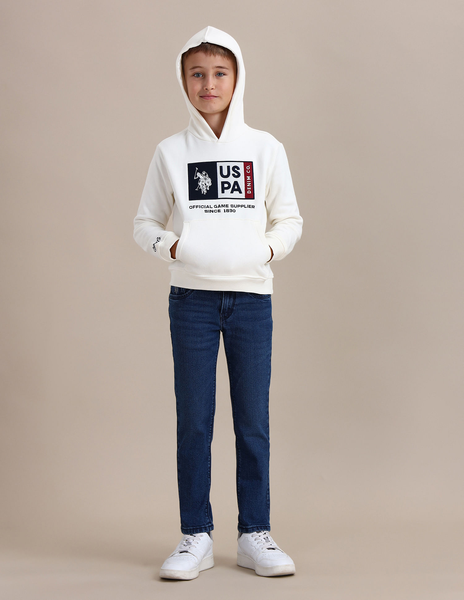 U.S. Polo Assn. Kids Brand Printed Regular Fit Sweatshirt