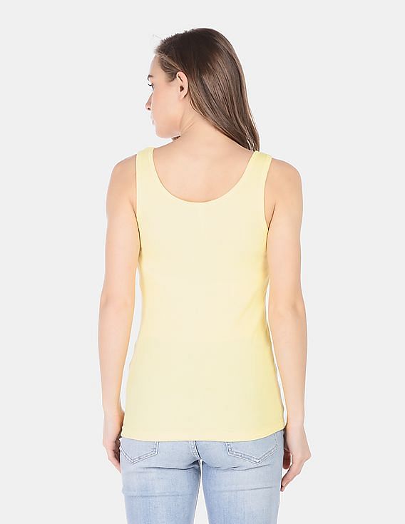 U.S. Polo Assn. Women U-Neck Ribbed Knit Tank