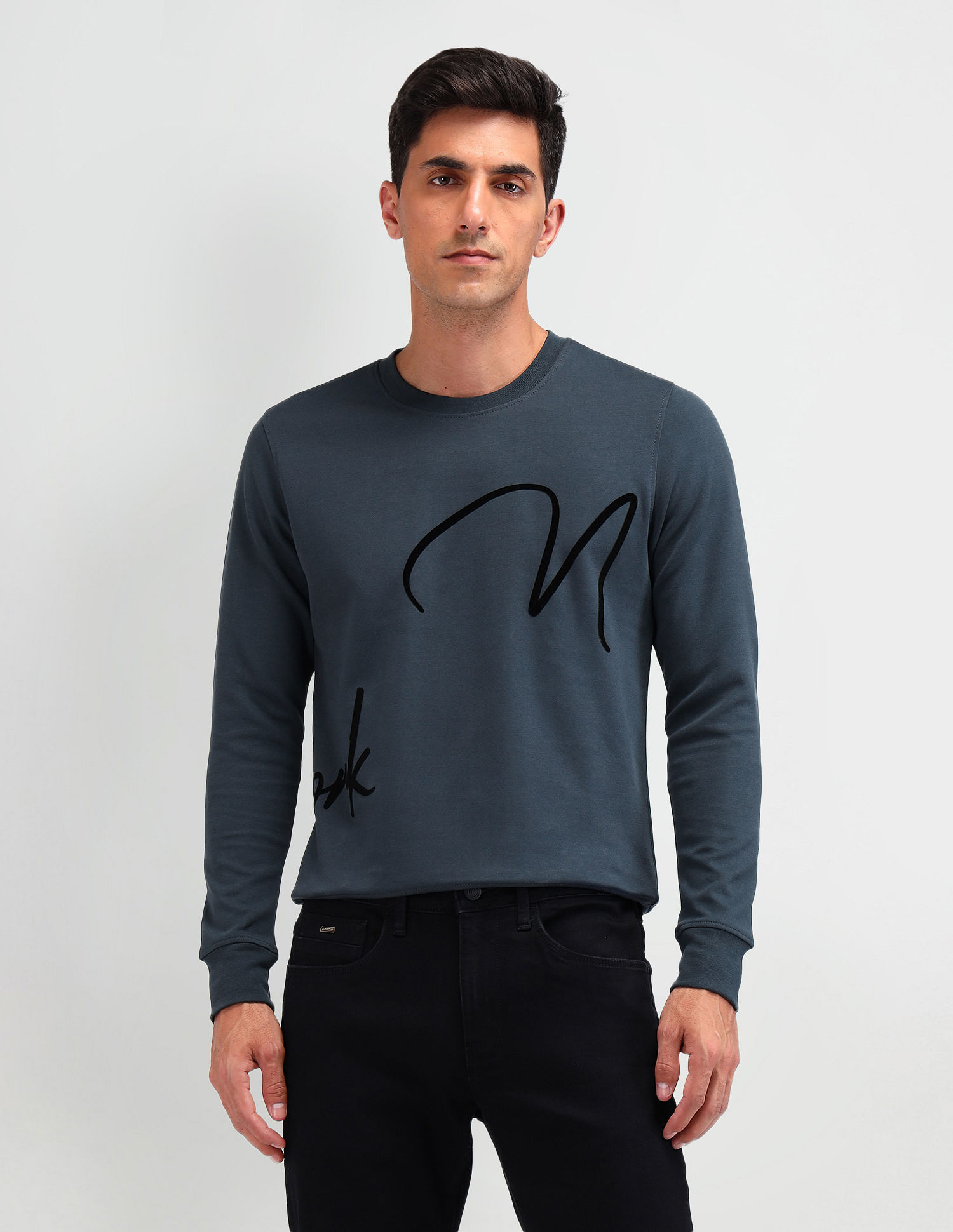 Arrow Newyork Typographic Printed Regular Fit Sweatshirt
