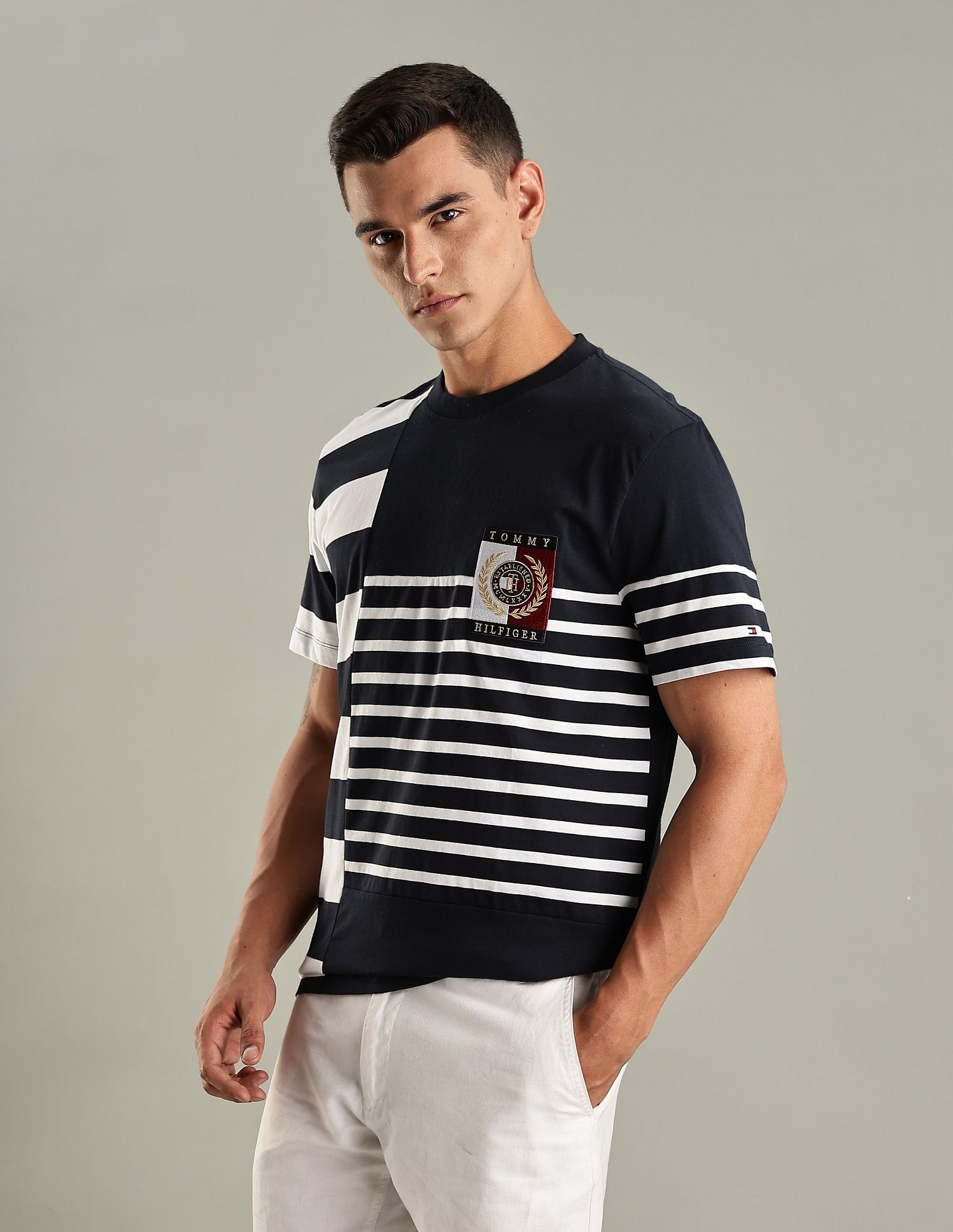 Tommy Hilfiger Striped Regular-Fit Cotton T-Shirt