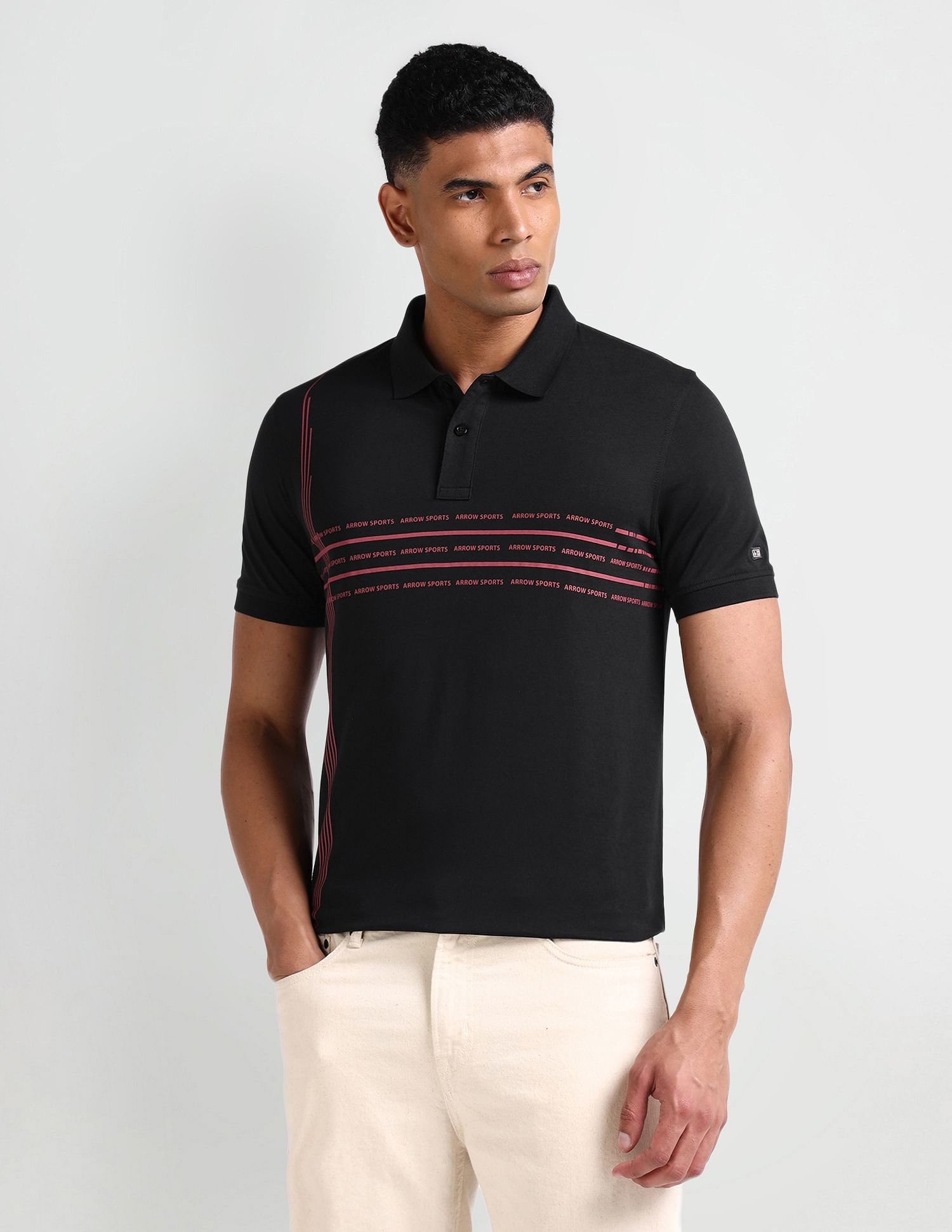Arrow Sport Brand Print Polo Shirt