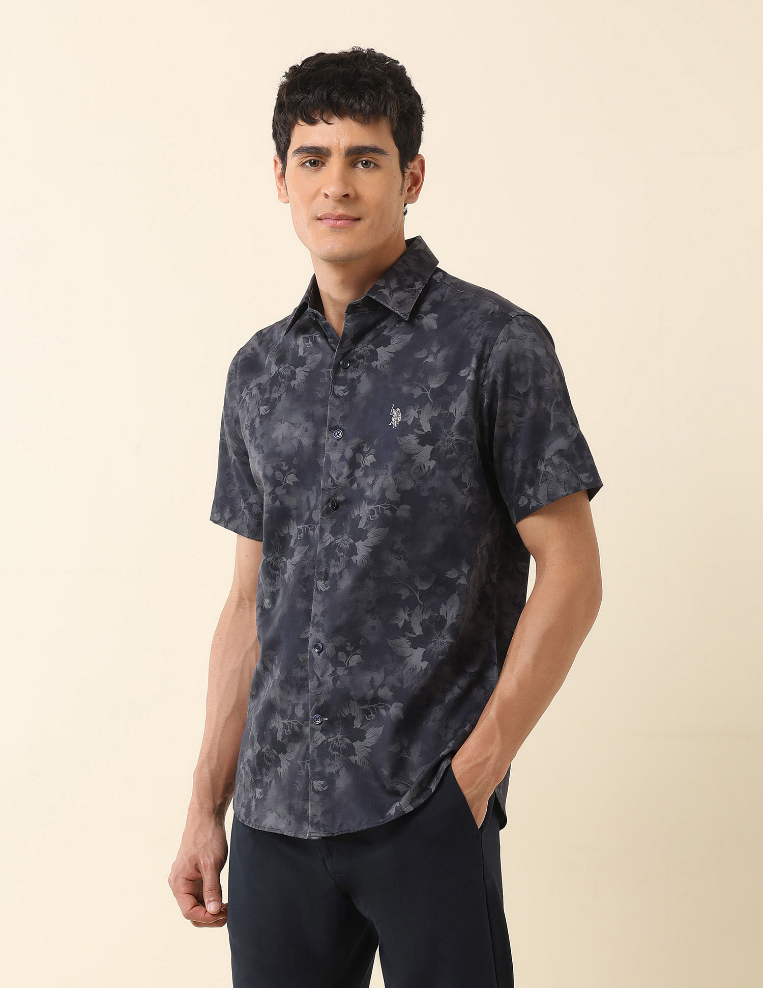 U.S. Polo Assn. Floral Printed Tailored Fit Shirt