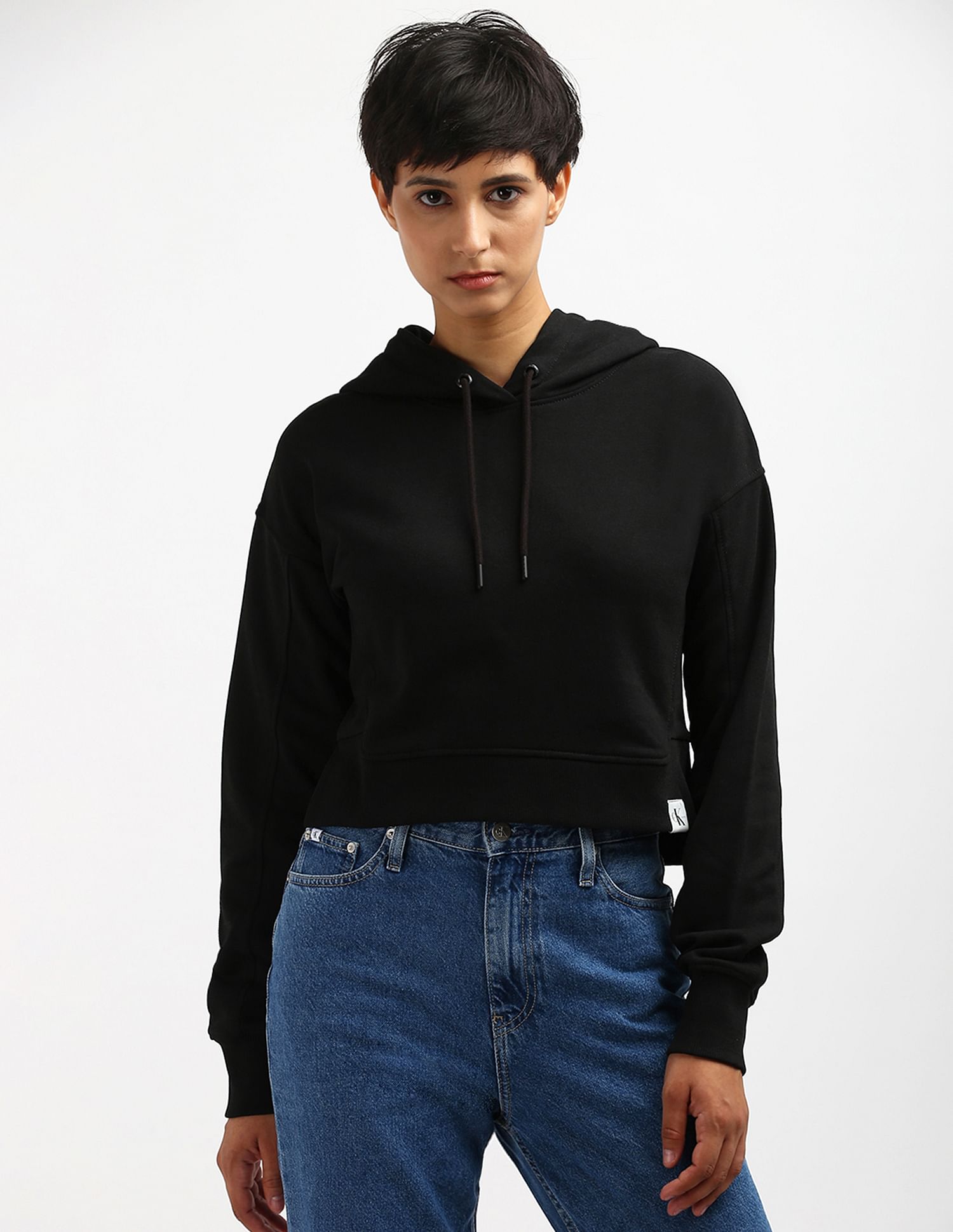 Calvin Klein Rib Mix Tab Hooded Sweatshirt