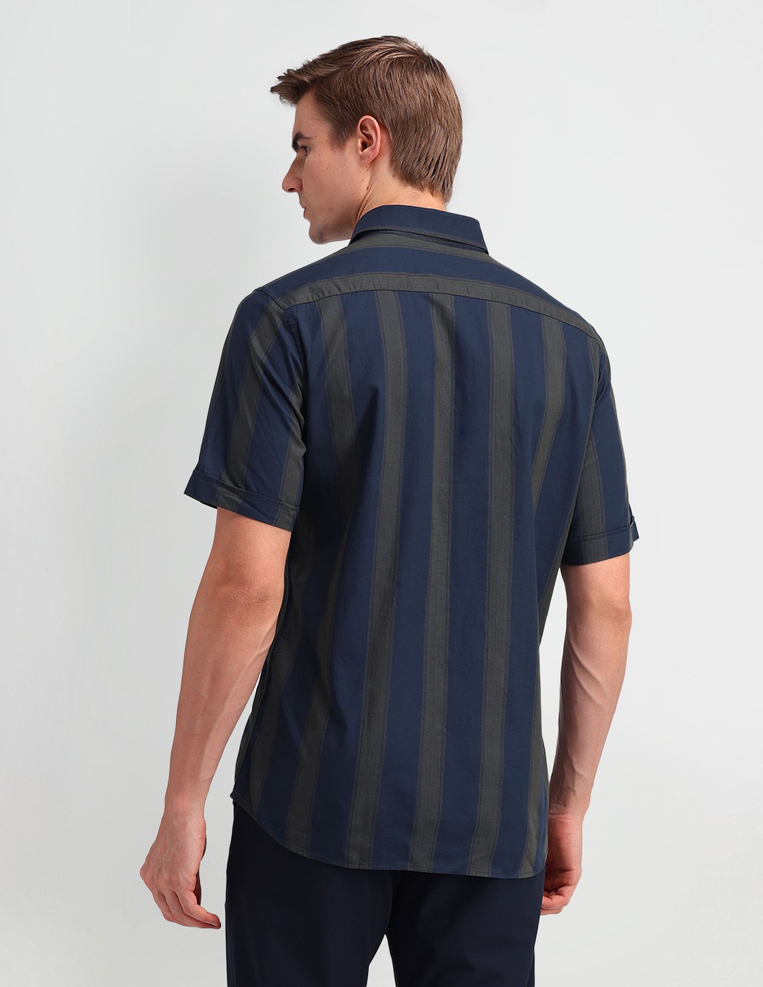 Arrow Sport Vertical Striped Cotton Shirt