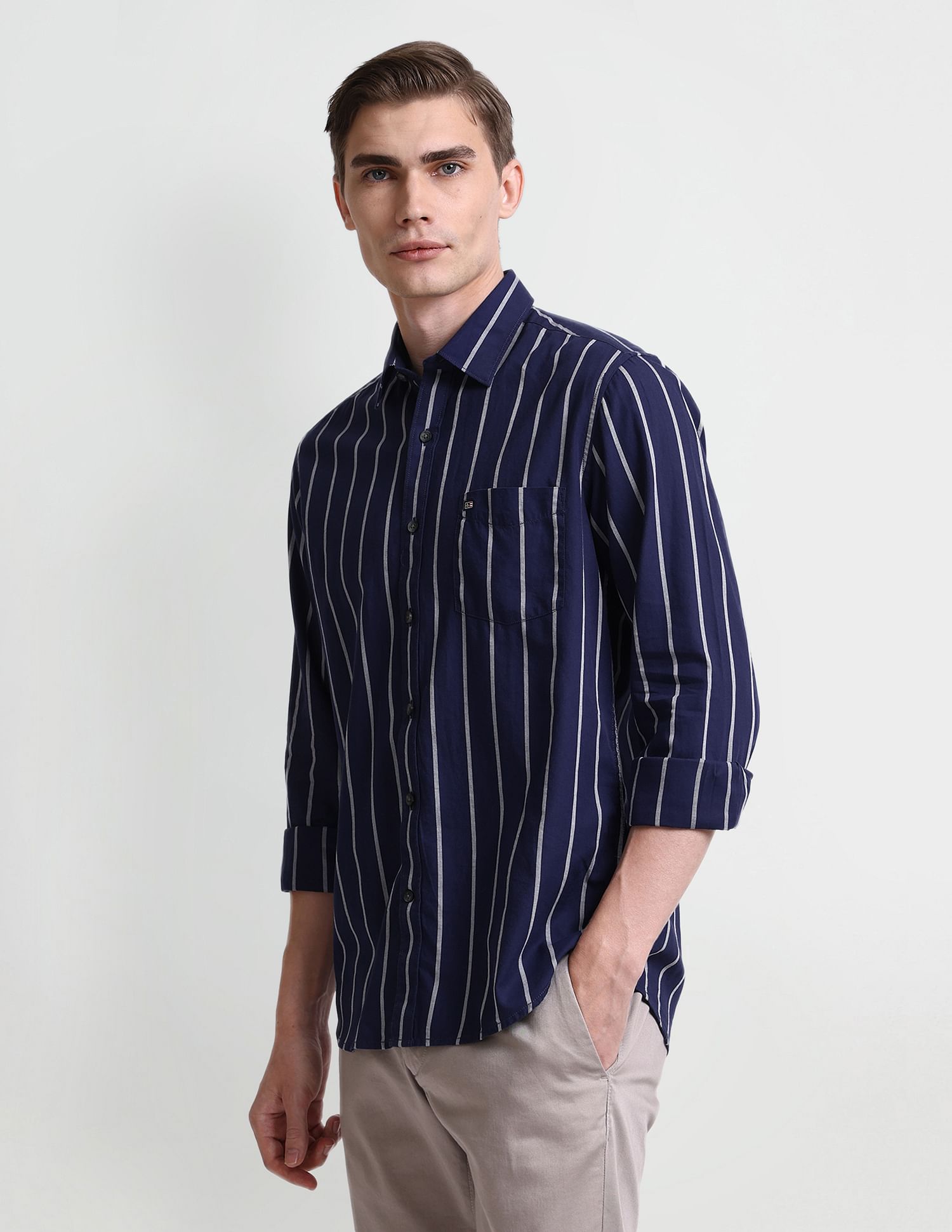 Arrow Sport Manhattan Slim Geometric Print Shirt
