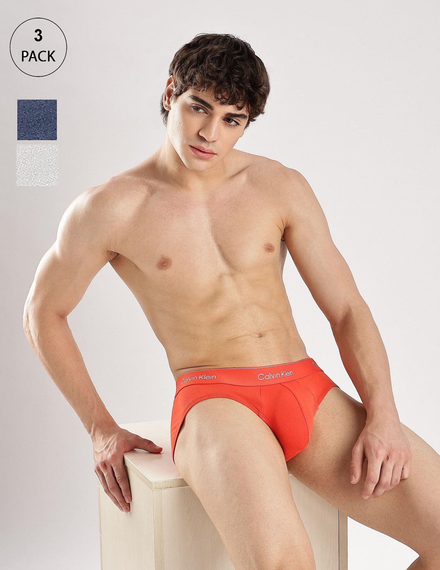 Calvin Klein Underwear Solid Multi Low Rise Briefs - Pack Of - 3