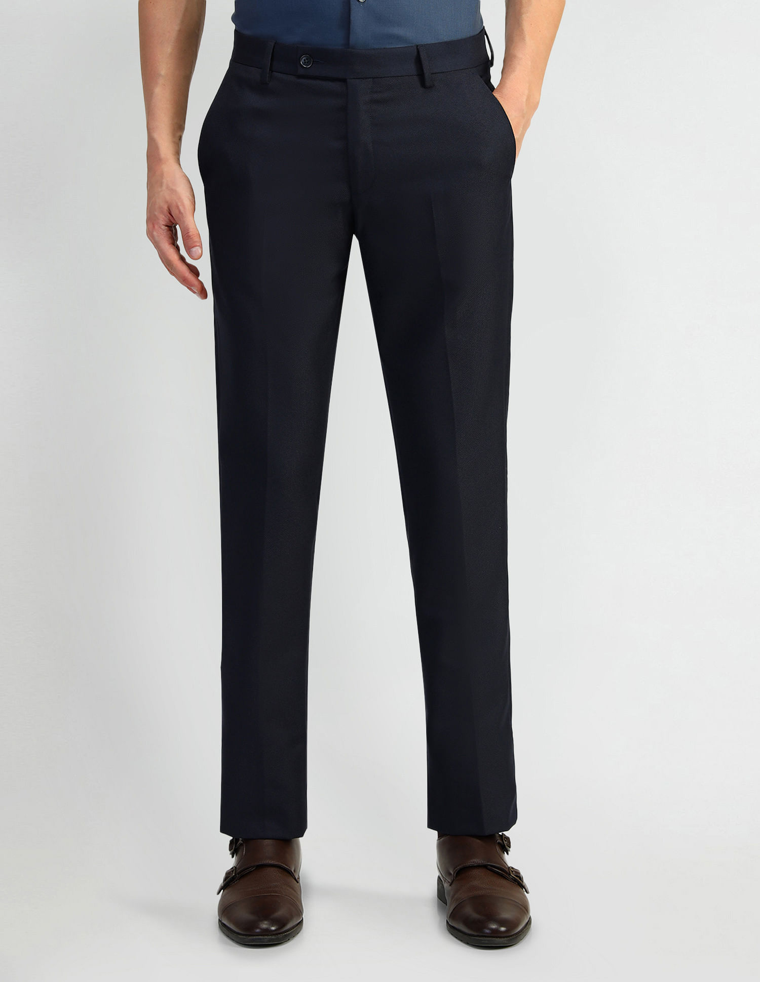 Arrow Mid Rise Dobby Trousers