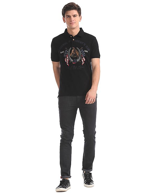 U.S. Polo Assn. Denim Co. Muscle Fit Printed Polo Shirt