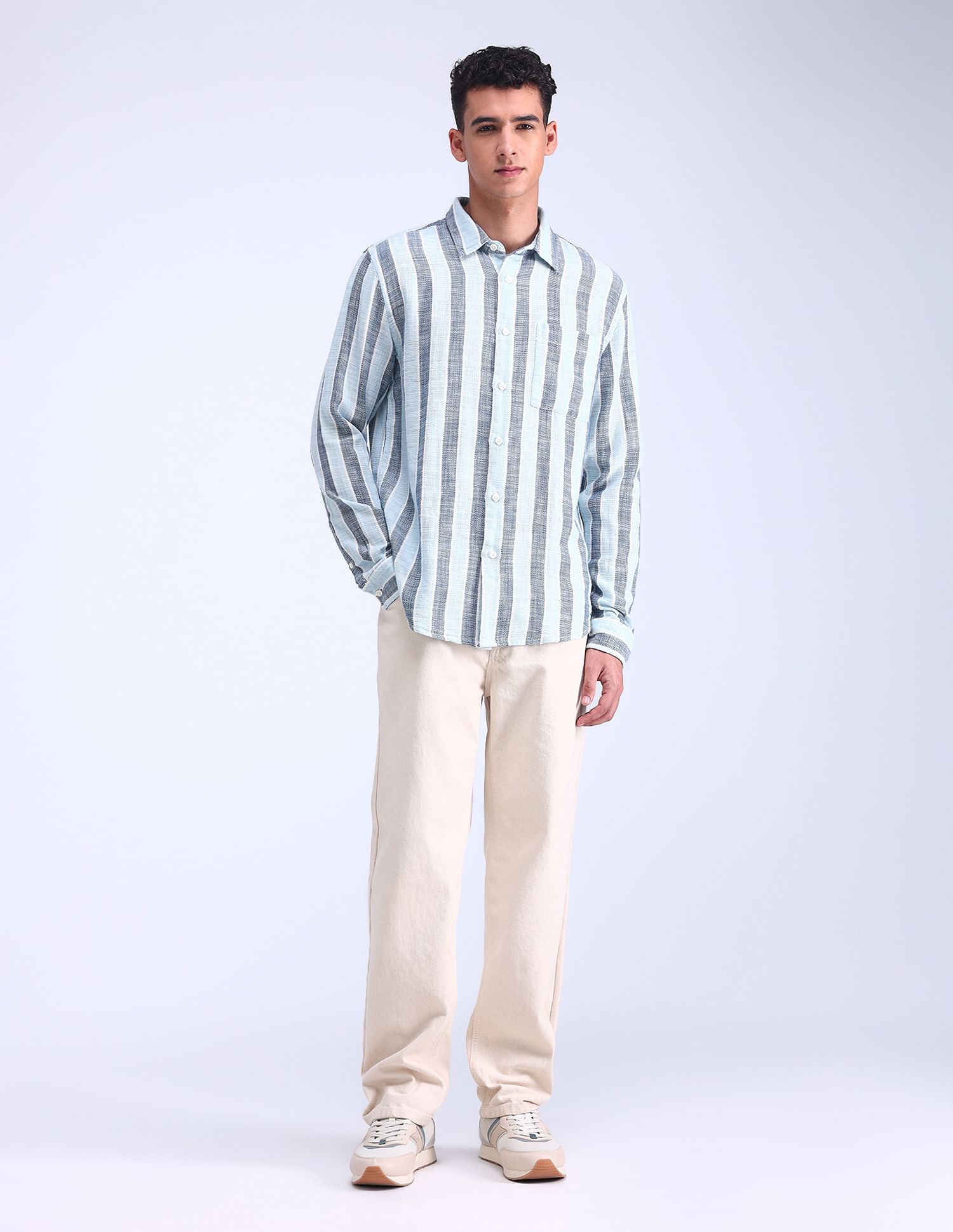 Flying Machine Regular Fit Dobby Shirt
