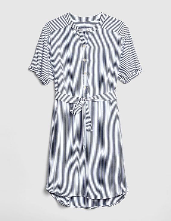 Gap blue and outlet white striped dress