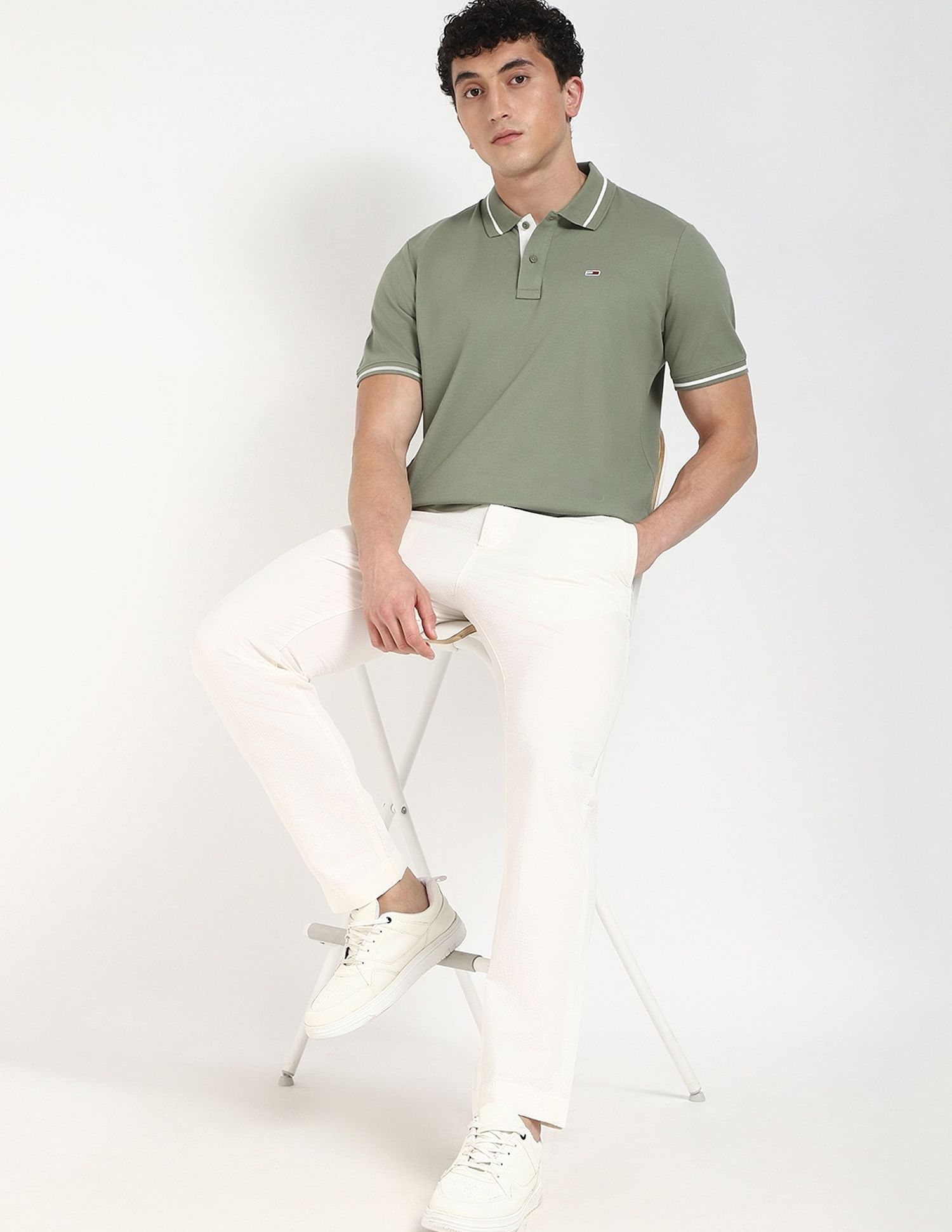Tommy Hilfiger Solid Regular-Fit Cotton Polo Shirt