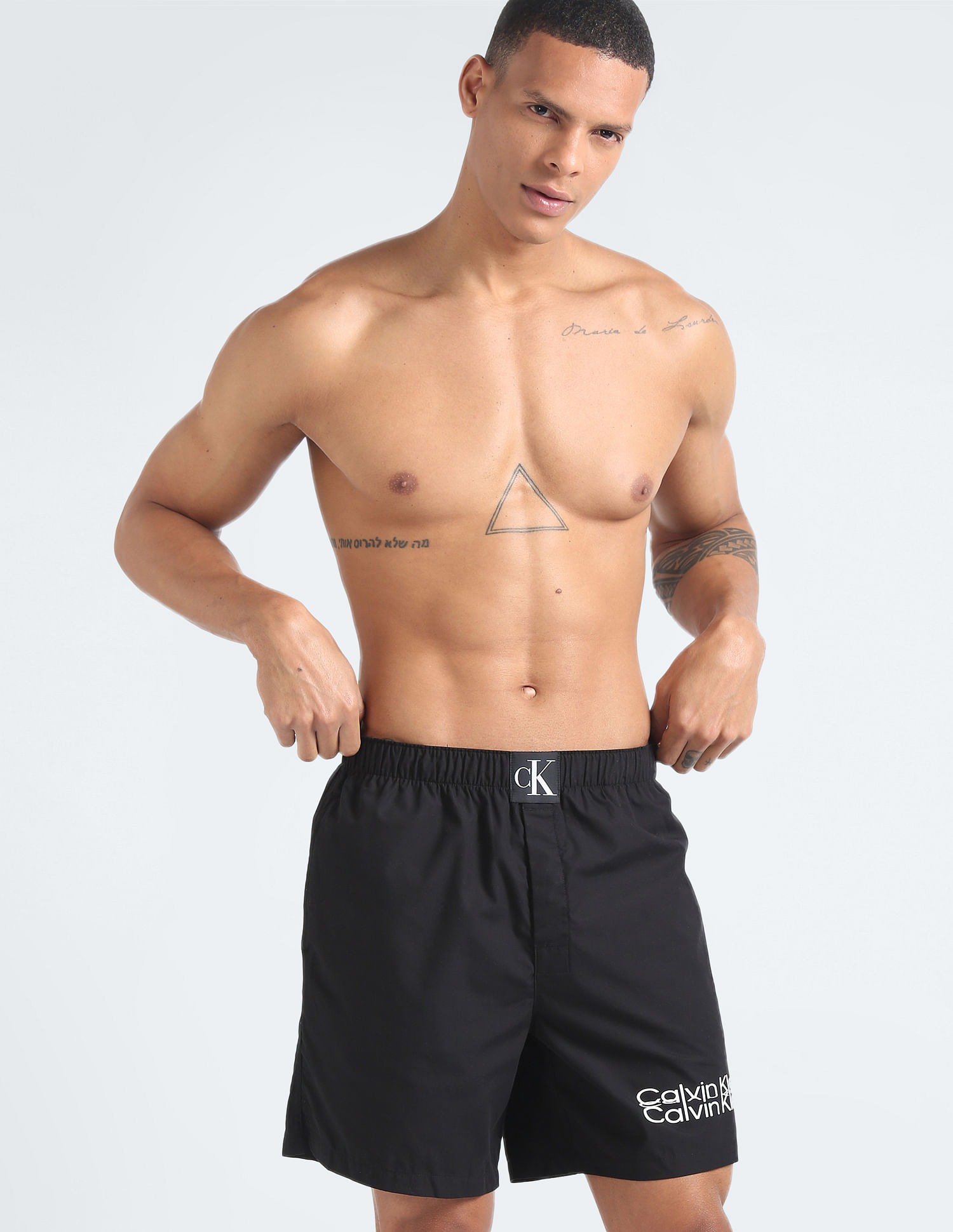 Calvin Klein Underwear Mirror Logo Solid Boxers