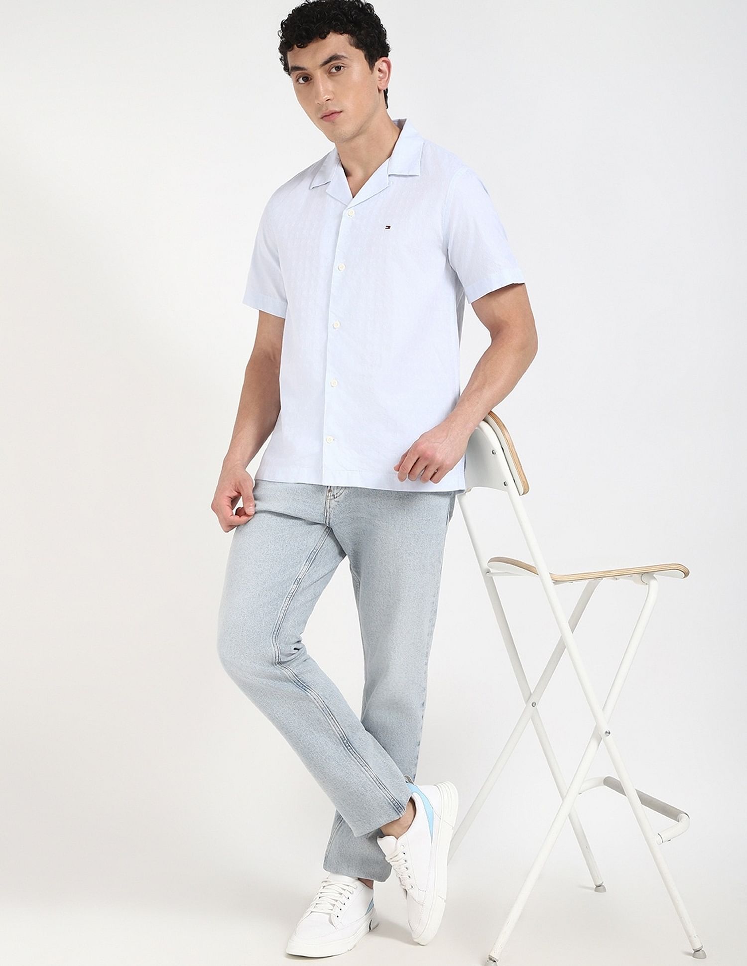 Tommy Hilfiger Solid Regular-Fit Cotton Shirt