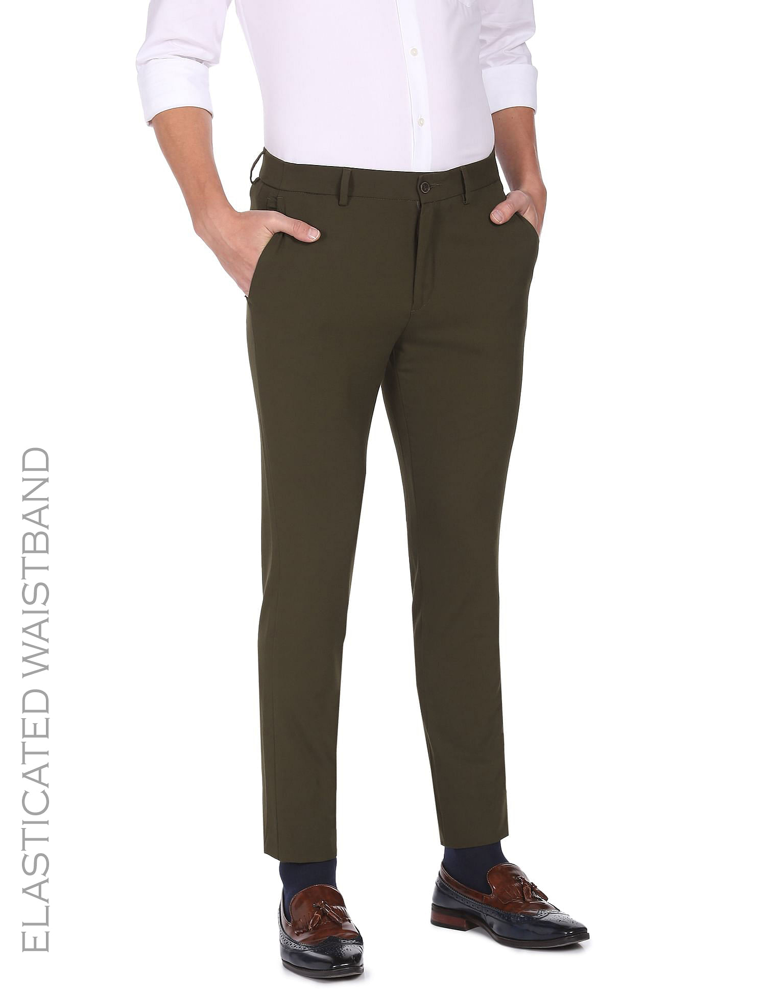 elasticated waist suit trousers
