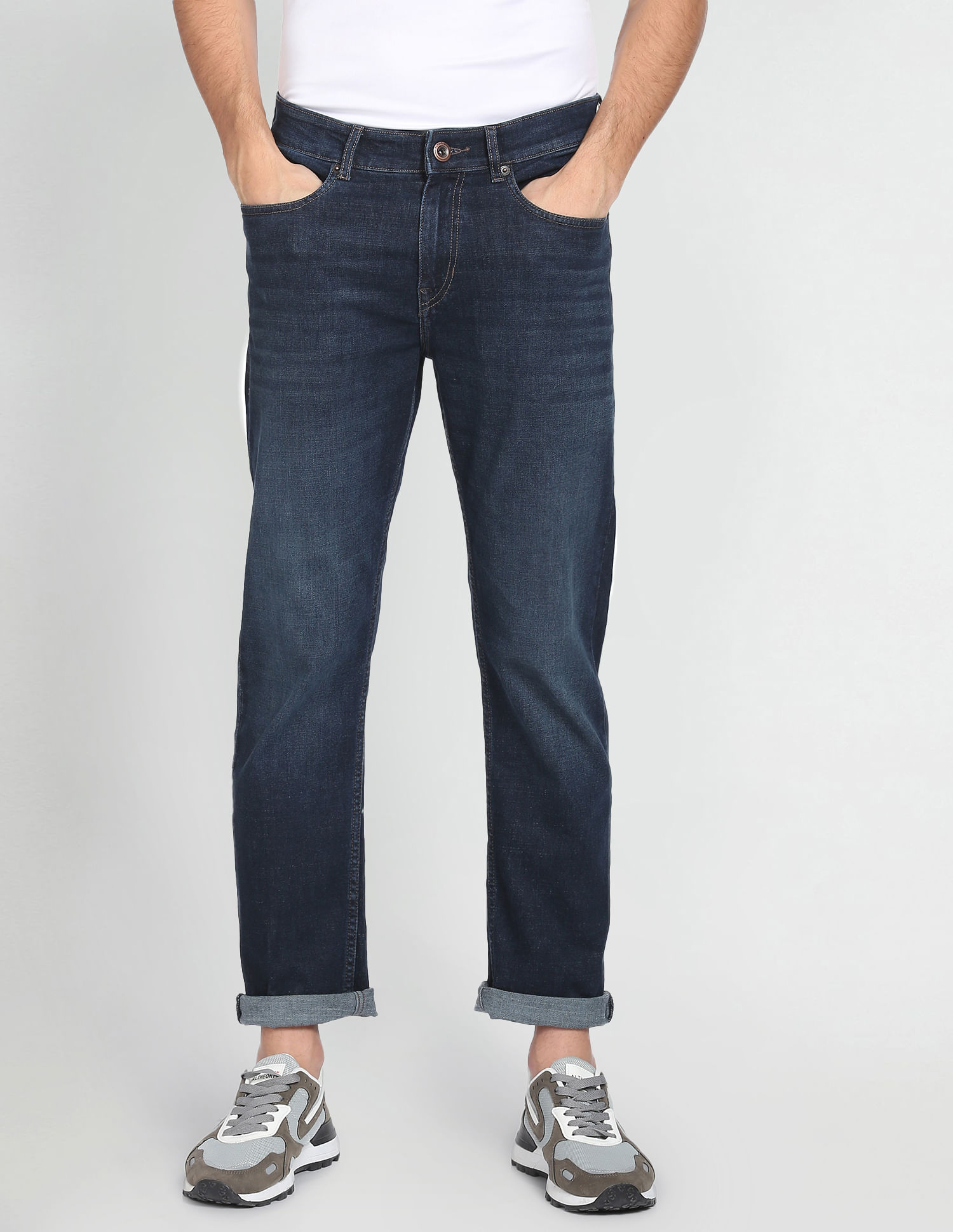 Flying Machine F-Jango Straight Fit Whiskered Jeans