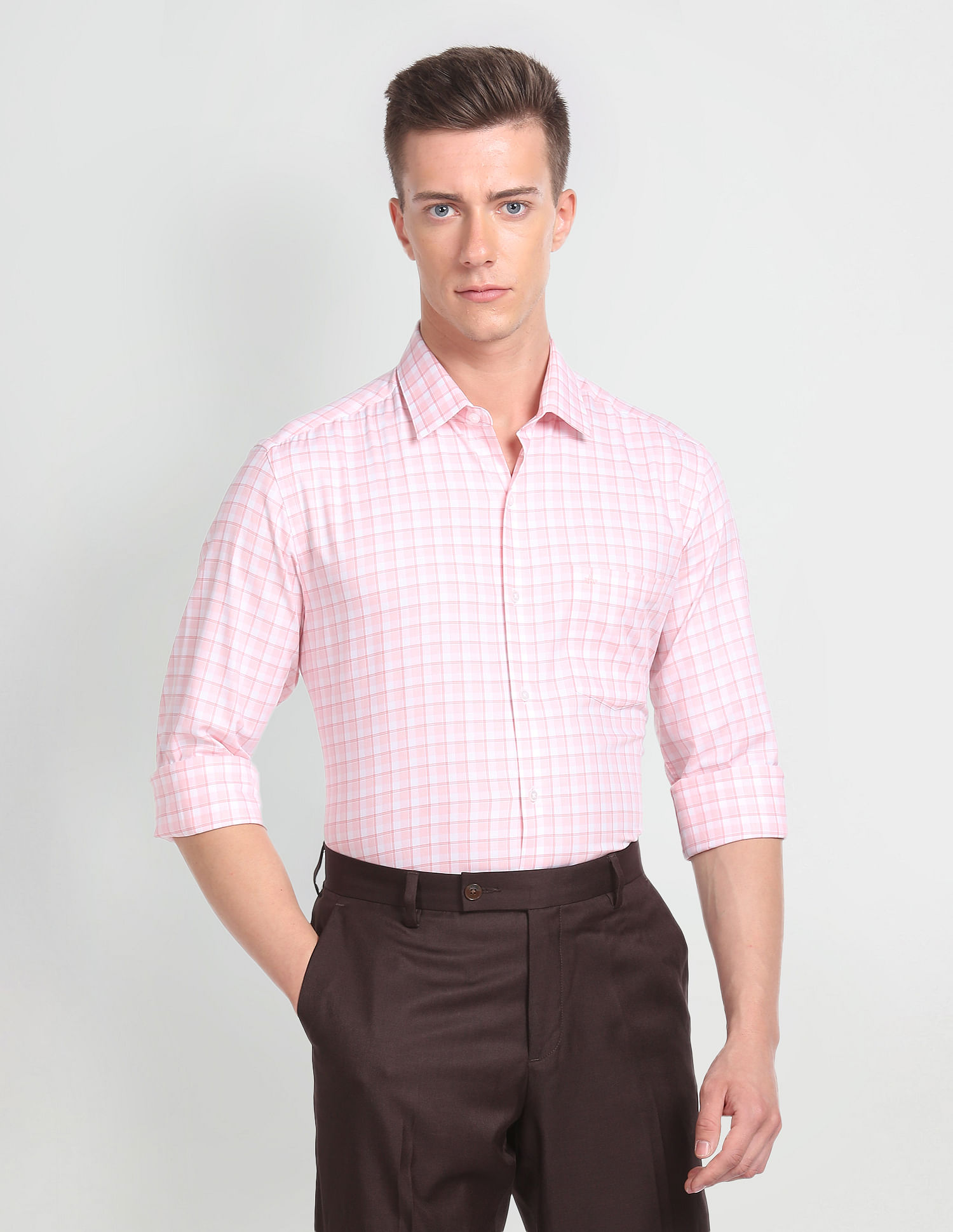 Arrow Dupplin Check Cotton Formal Shirt