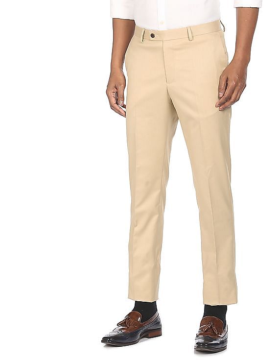 Regular fit: Trousers with a piqué texture - light beige | Comma