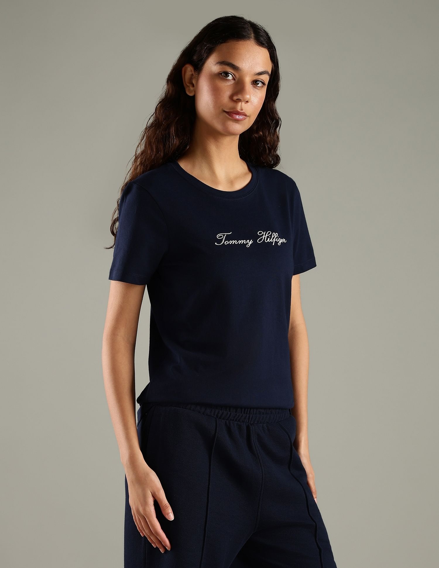 Tommy Hilfiger Embroidered Logo Regular Fit Cotton T-Shirt