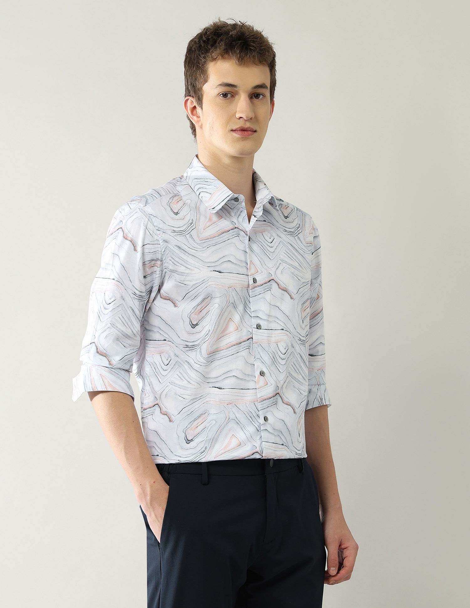 Arrow Newyork Slim Fit All Over Printed Shirt