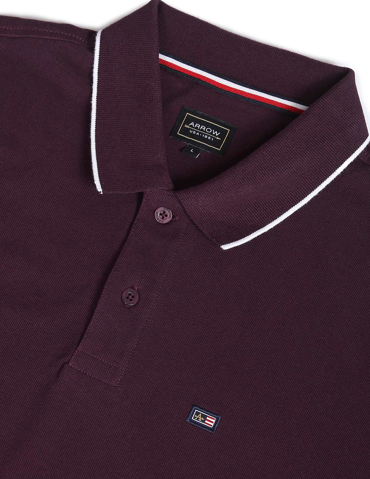 Arrow Sports Tipped Collar Solid Polo Shirt