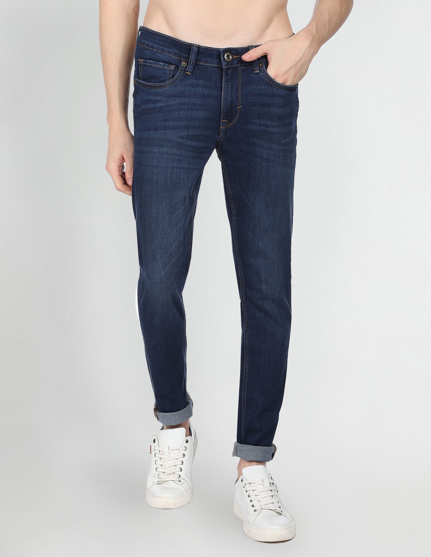 Flying Machine Stone Wash Jackson Super Skinny Fit Authentic Signature Jeans